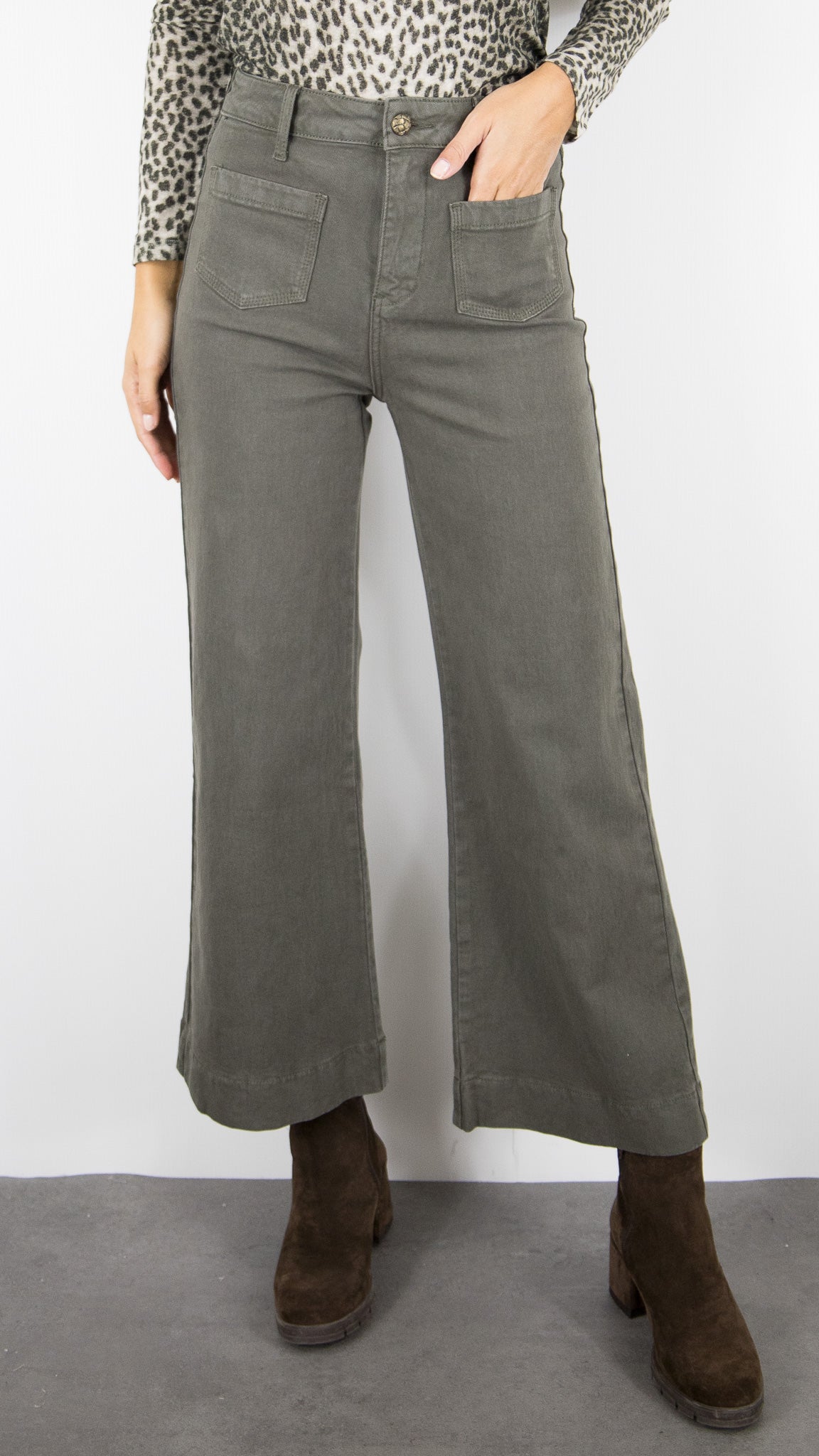 JEANS WIDE EVASE FEMME ORAIJE GASPARETTE#COLOR_KAKI