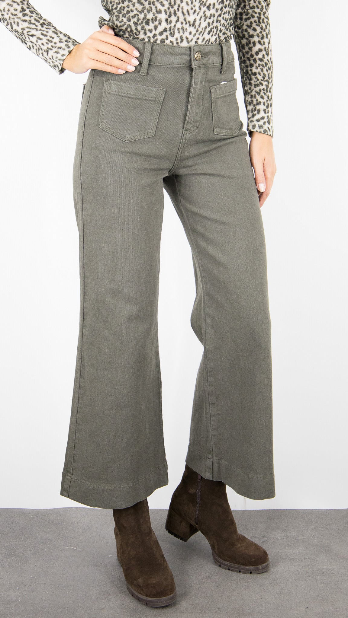 JEANS WIDE EVASE FEMME ORAIJE GASPARETTE#COLOR_KAKI