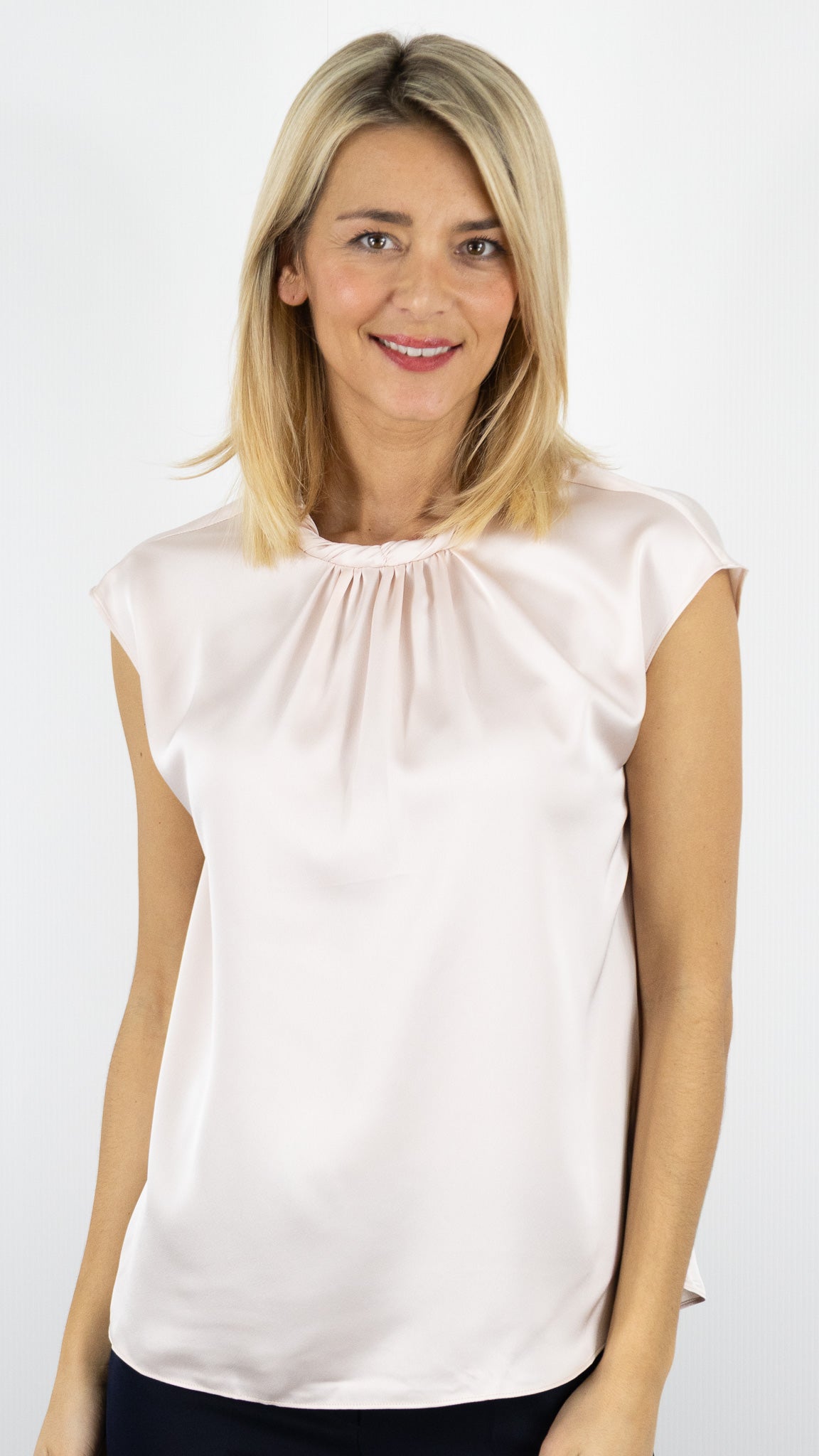 TOP SANS MCH COL ENROULE FLUIDE DROIT#color_LIGHT PINK/ROSE CLAIR