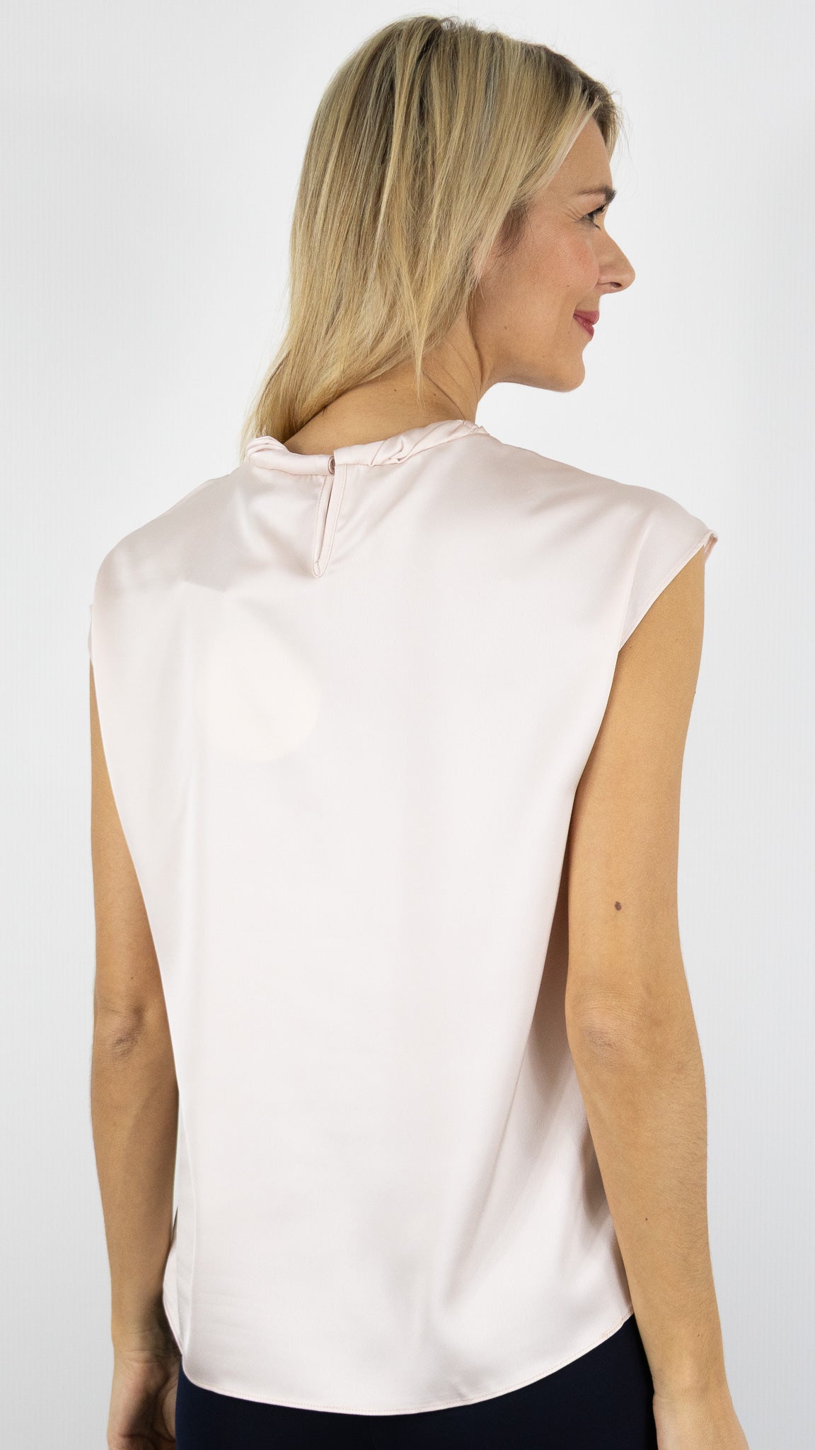 TOP SANS MCH COL ENROULE FLUIDE DROIT#color_LIGHT PINK/ROSE CLAIR