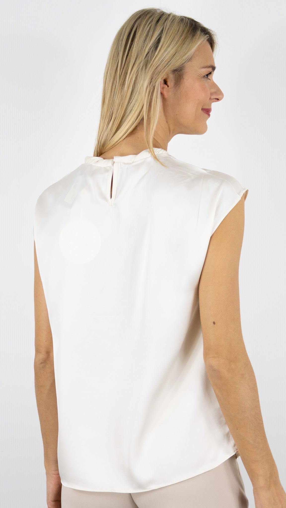TOP SANS MCH COL ENROULE FLUIDE DROIT#color_OFF WHITE/ECRU