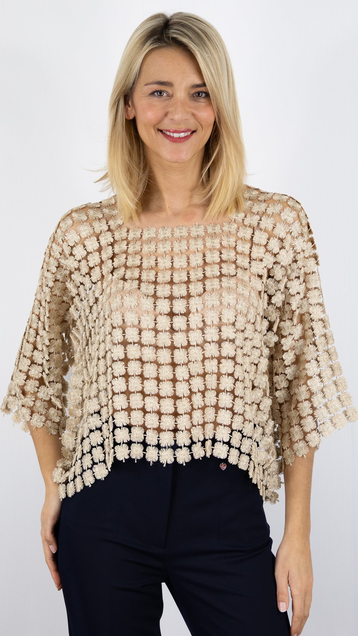 TOP EN CROCHET LAME OR LULUMARY H430#COLOR_GOLD/OR