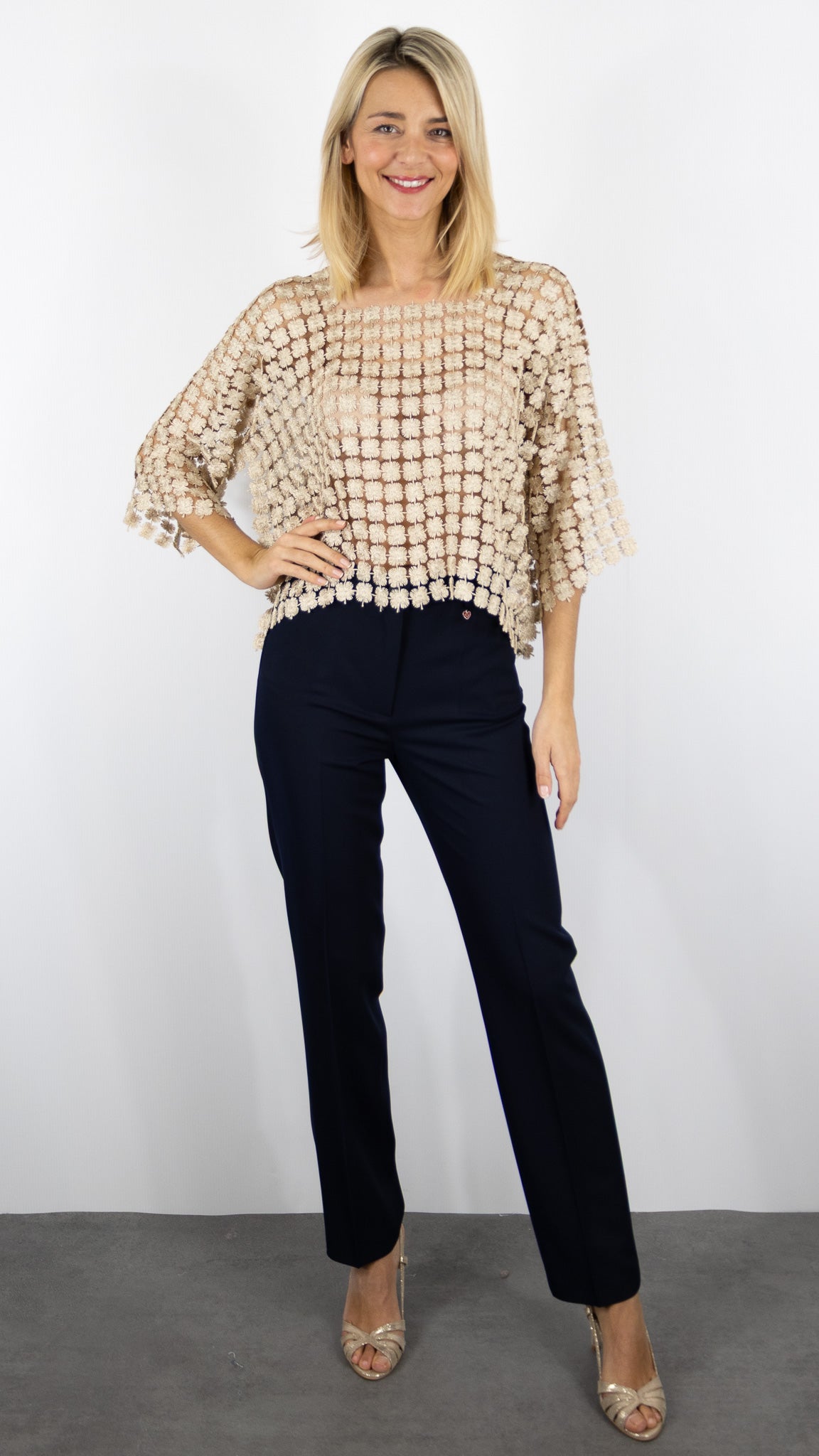TOP EN CROCHET LAME OR LULUMARY H430#COLOR_GOLD/OR