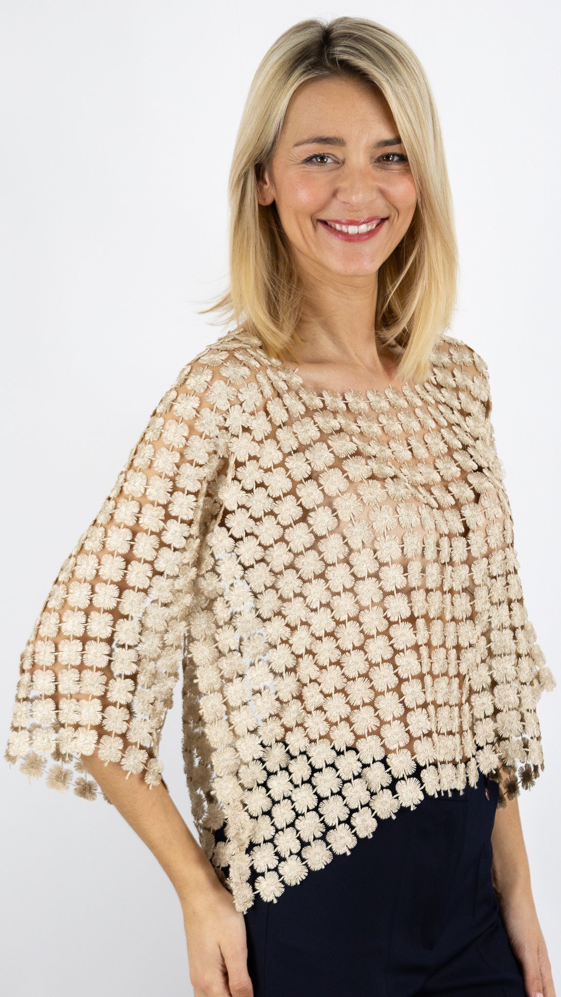 TOP EN CROCHET LAME OR LULUMARY H430#COLOR_GOLD/OR