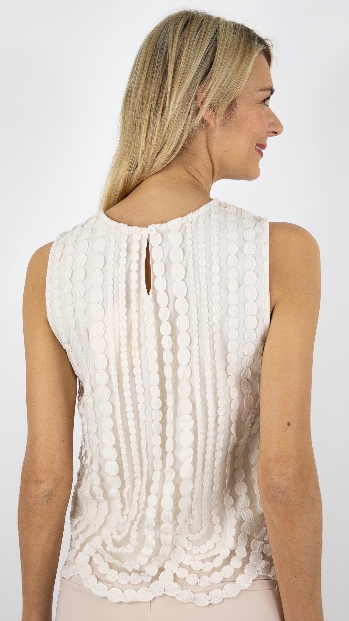 TOP SANS MANCHES DOUBLE AVEC PASTILLE LIGHT BEIGE H741 LULUMARY