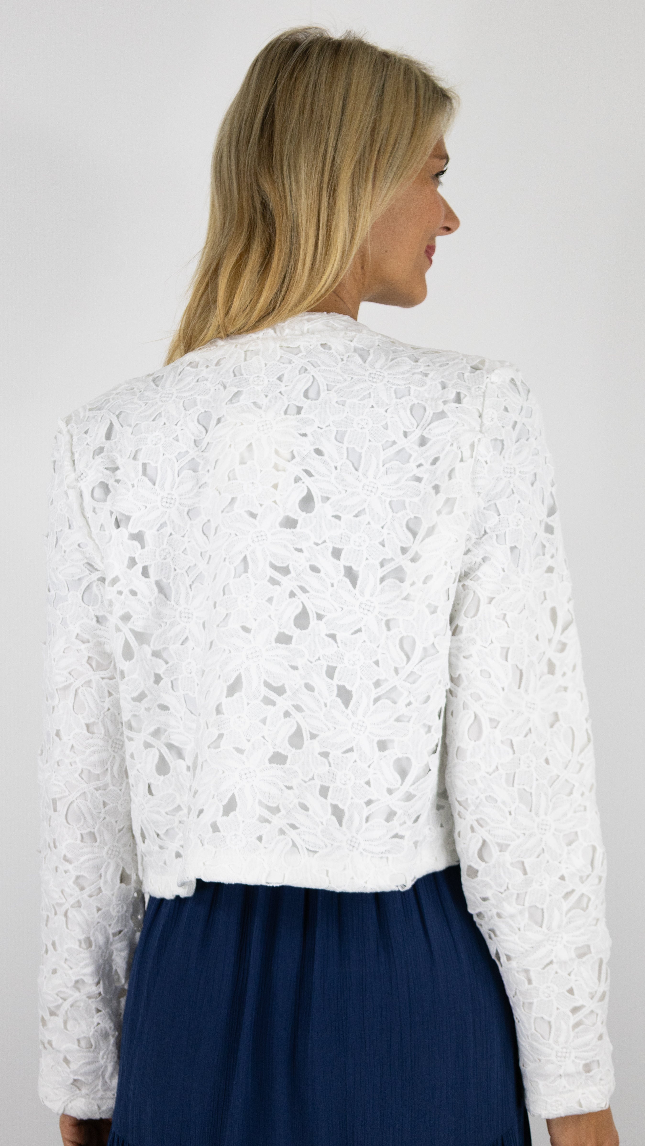 VESTE COURTE BRODEE BOUTONNEE AN'GE HALLIE ECRUE 