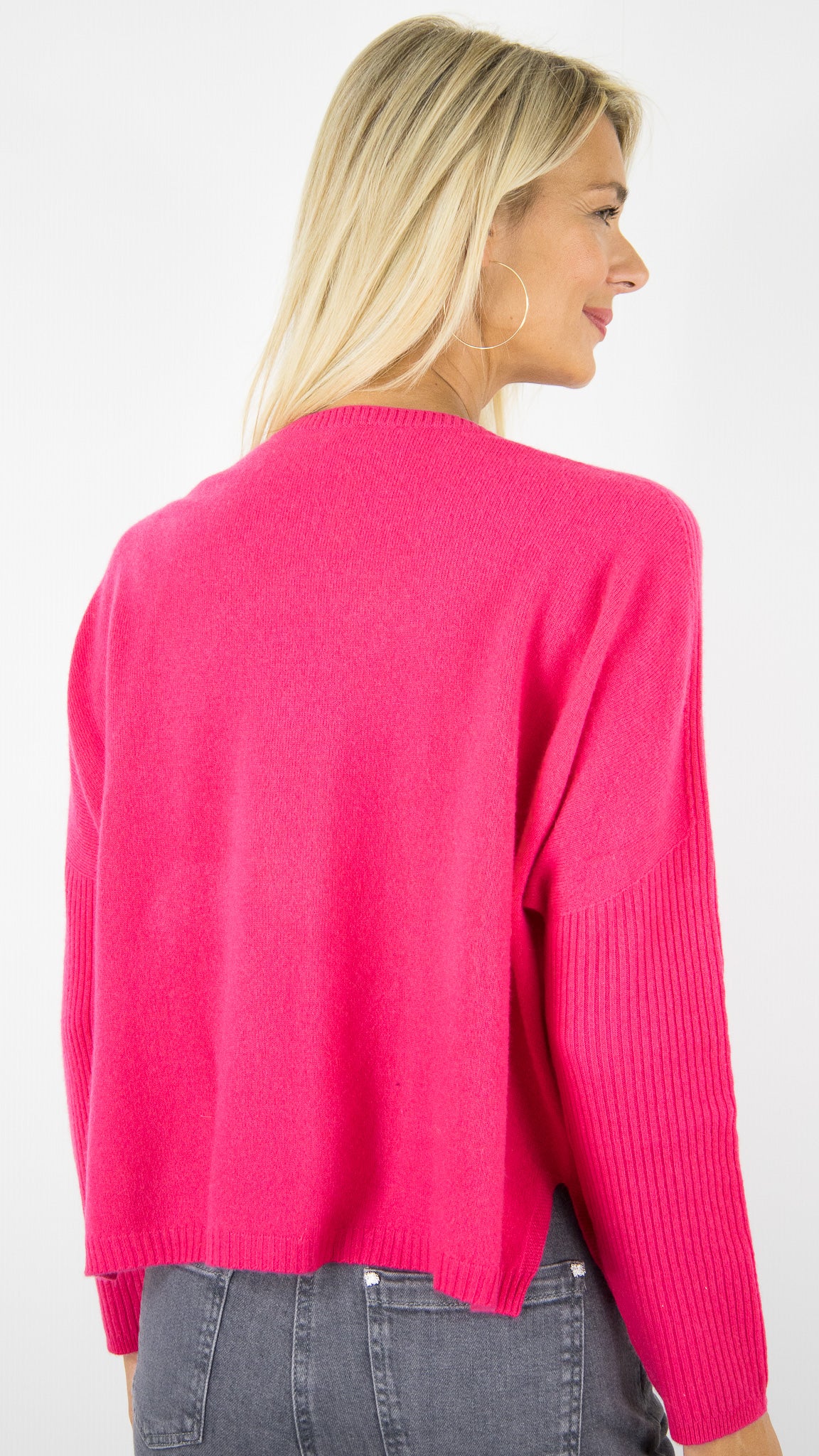 PULL COL V PONCHO EN CACHEMIRE POUR FEMME ESTHEME HJQ269C#COLOR_17114/BARBIE