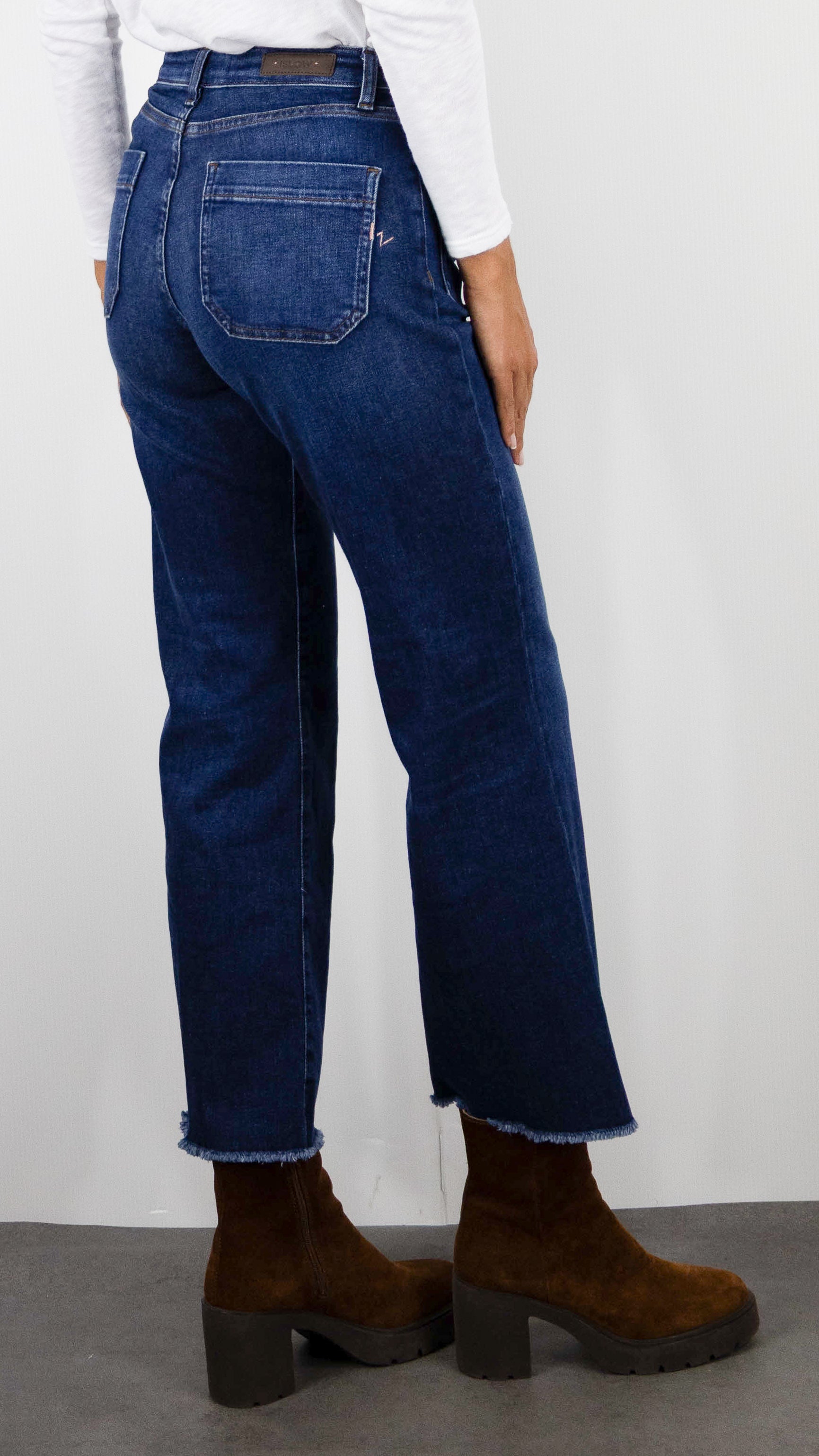 JEANS 7/8 EVASE POUR FEMME ISLOW HOPE INDIGO FLOW DARK VINTAGE BLEU MOYEN