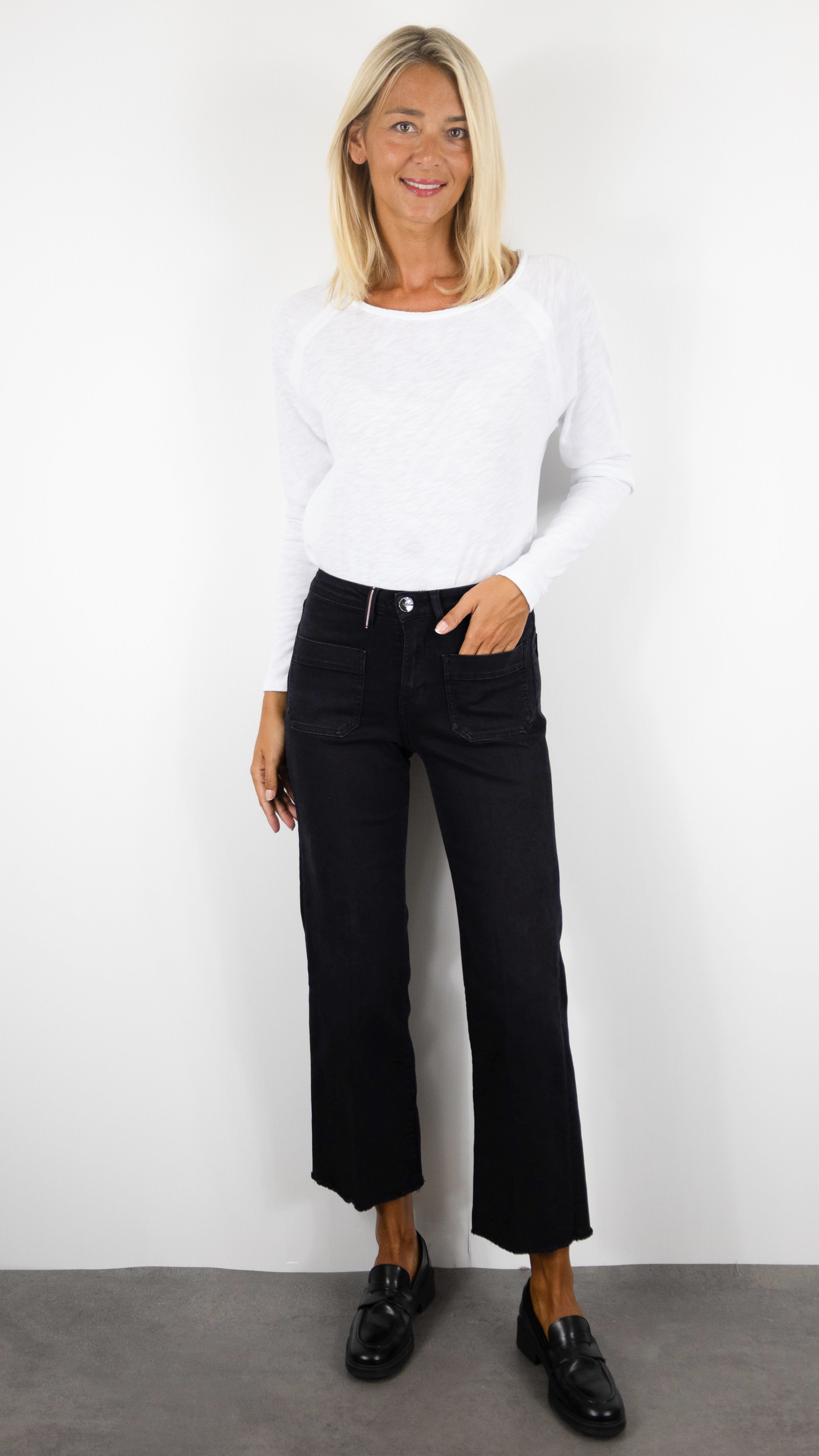 JEANS 7/8 TAILLE HAUTE POUR FEMME ISLOW HOPE DENIM BLACK RECAL DARK VINTAGE 