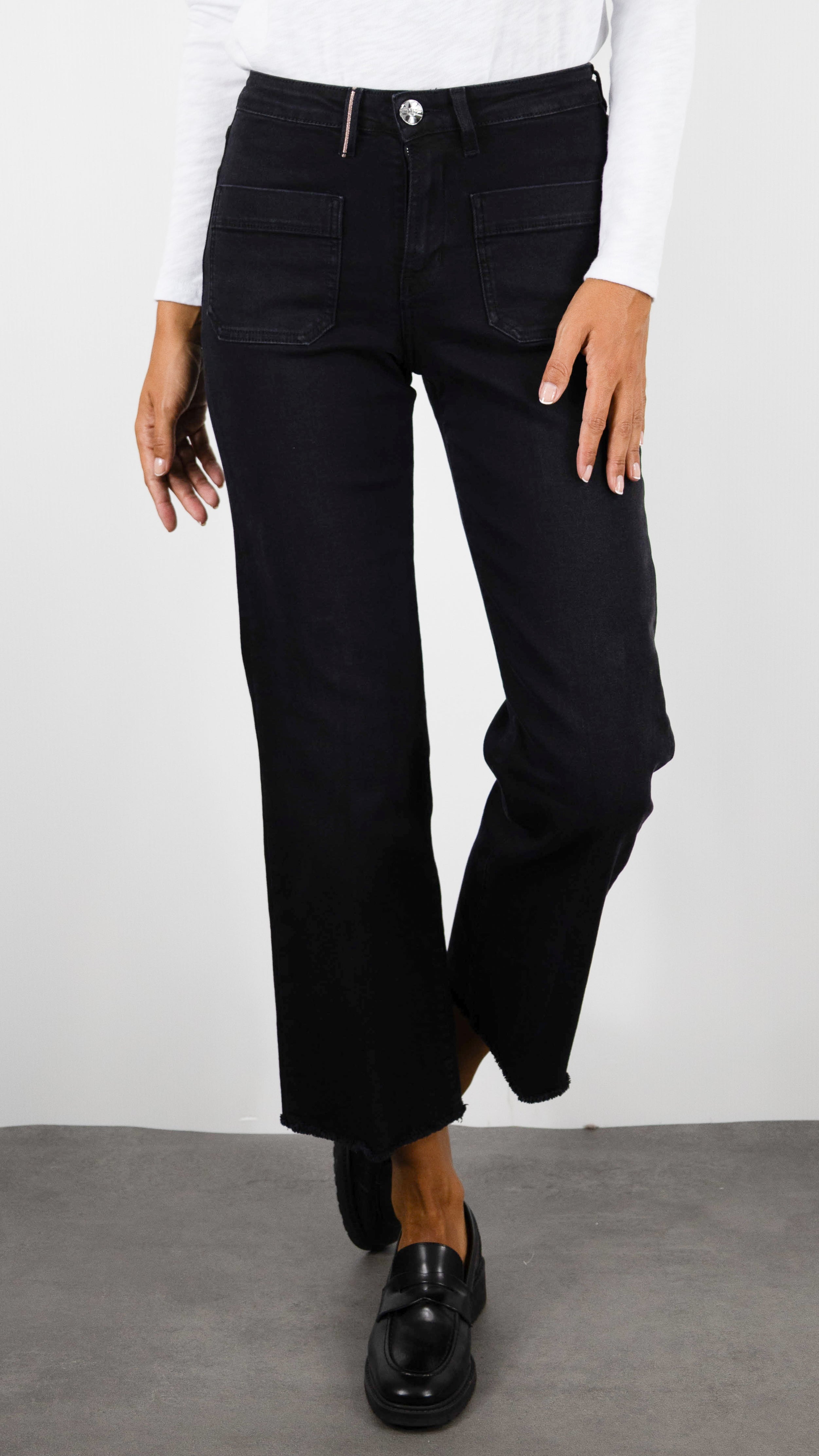 JEANS 7/8 TAILLE HAUTE POUR FEMME ISLOW HOPE DENIM BLACK RECAL DARK VINTAGE 