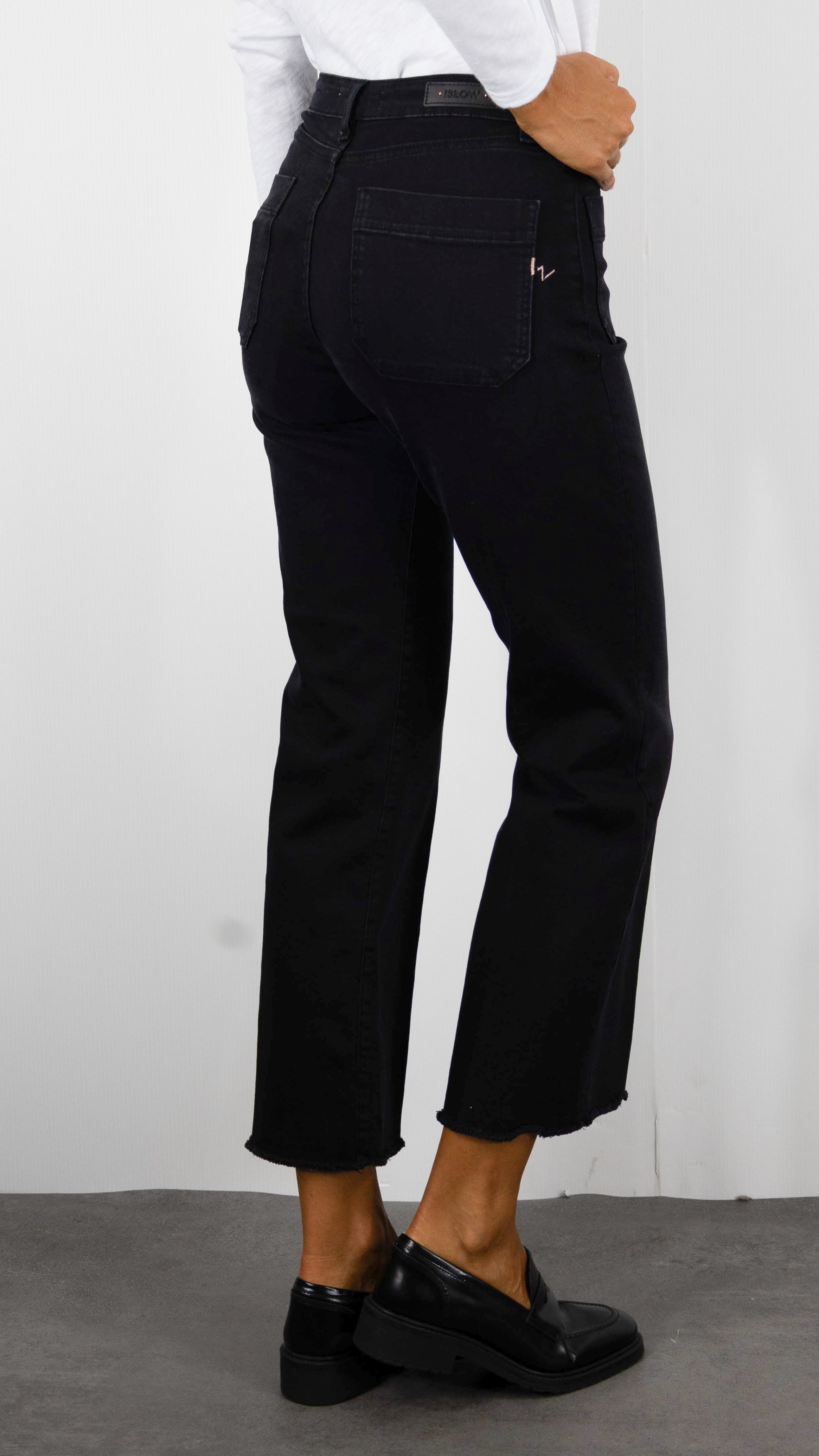 JEANS 7/8 TAILLE HAUTE POUR FEMME ISLOW HOPE DENIM BLACK RECAL DARK VINTAGE 