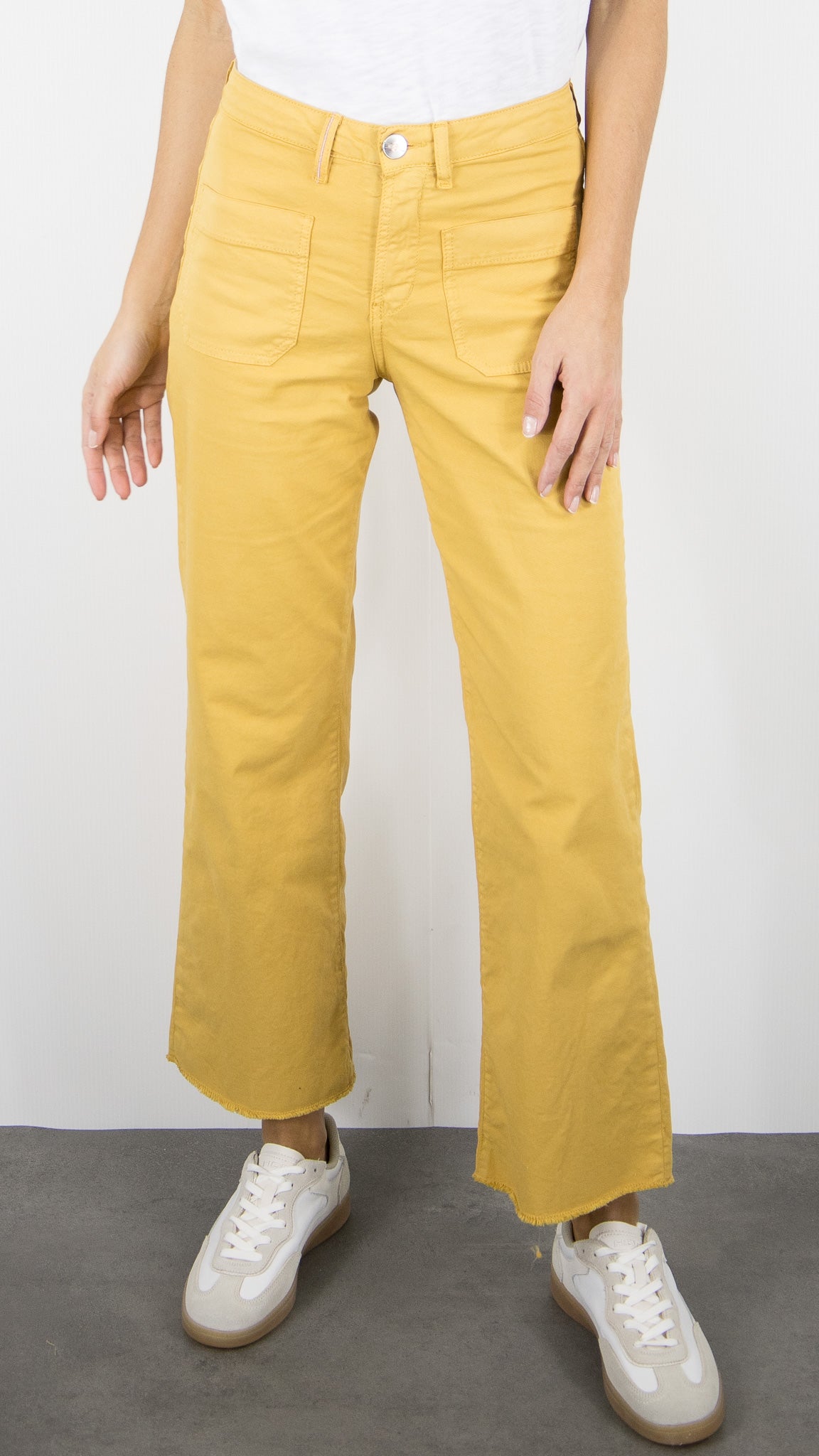 PANTALON 7/8 LARGE POUR FEMME ISLOW HOPE LIGHT GABARDINE#COLOR_AMBRE/SAFRAN JAUNE