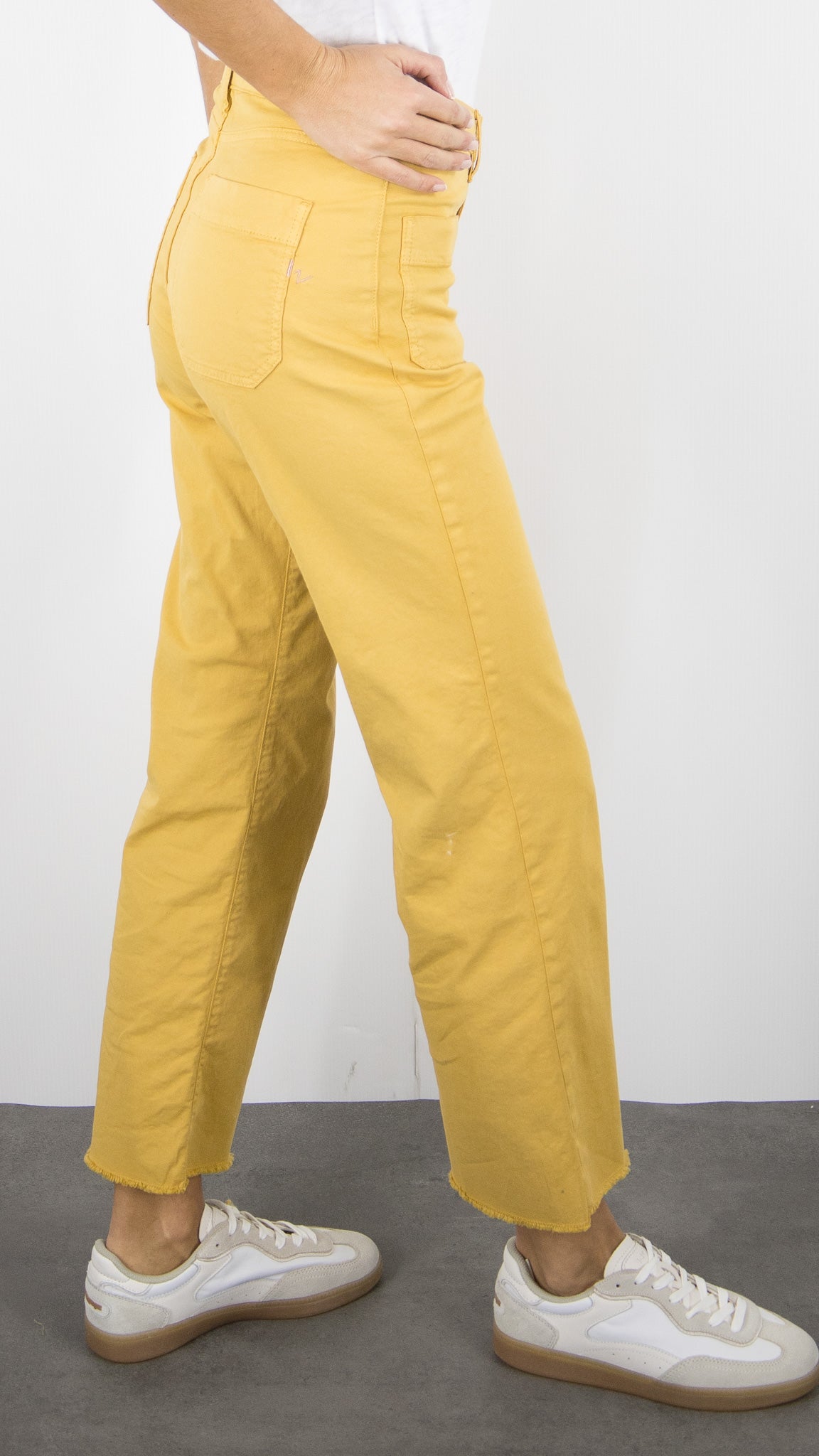 PANTALON 7/8 LARGE POUR FEMME ISLOW HOPE LIGHT GABARDINE#COLOR_AMBRE/SAFRAN JAUNE