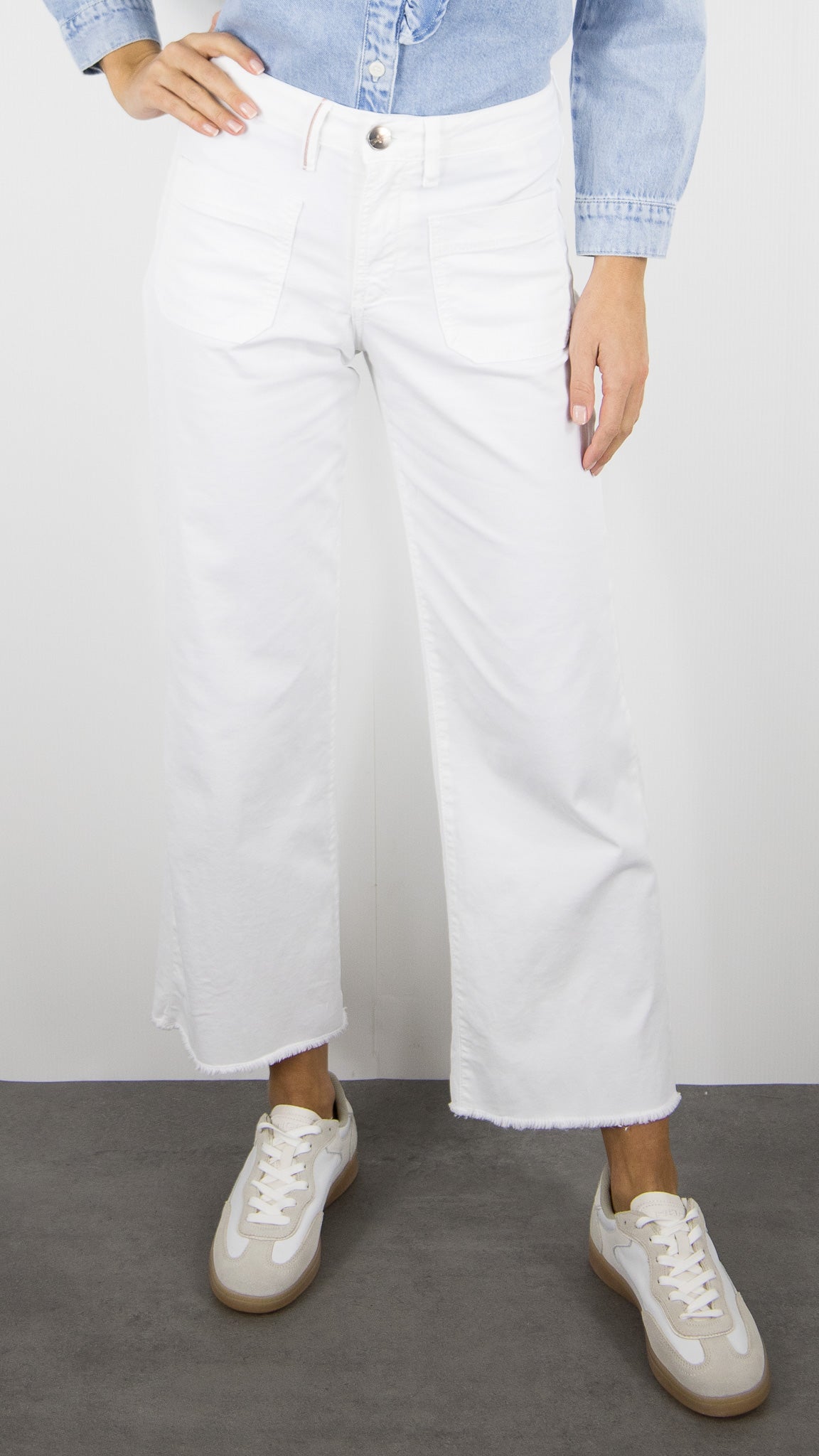 PANTALON 7/8 LARGE POUR FEMME ISLOW HOPE LIGHT GABARDINE#COLOR_BLANC