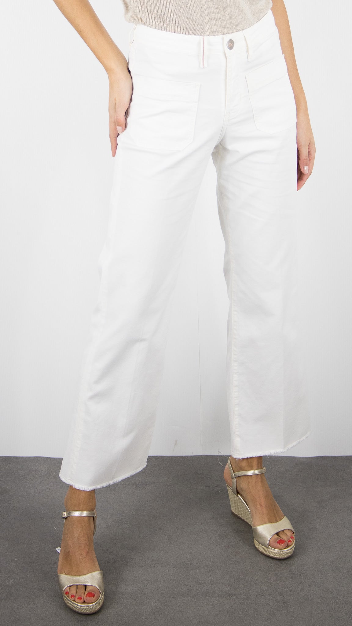 PANTALON 7/8 LARGE POUR FEMME ISLOW HOPE LIGHT GABARDINE#COLOR_ECRU