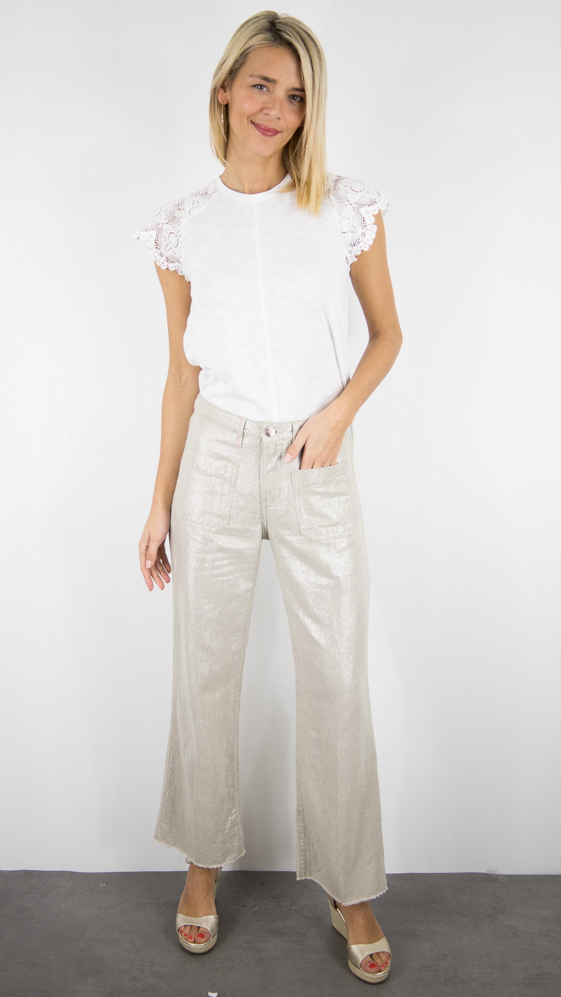 PANTALON 7/8 EN LUREX ISLOW HOPE LUXURY LINEN