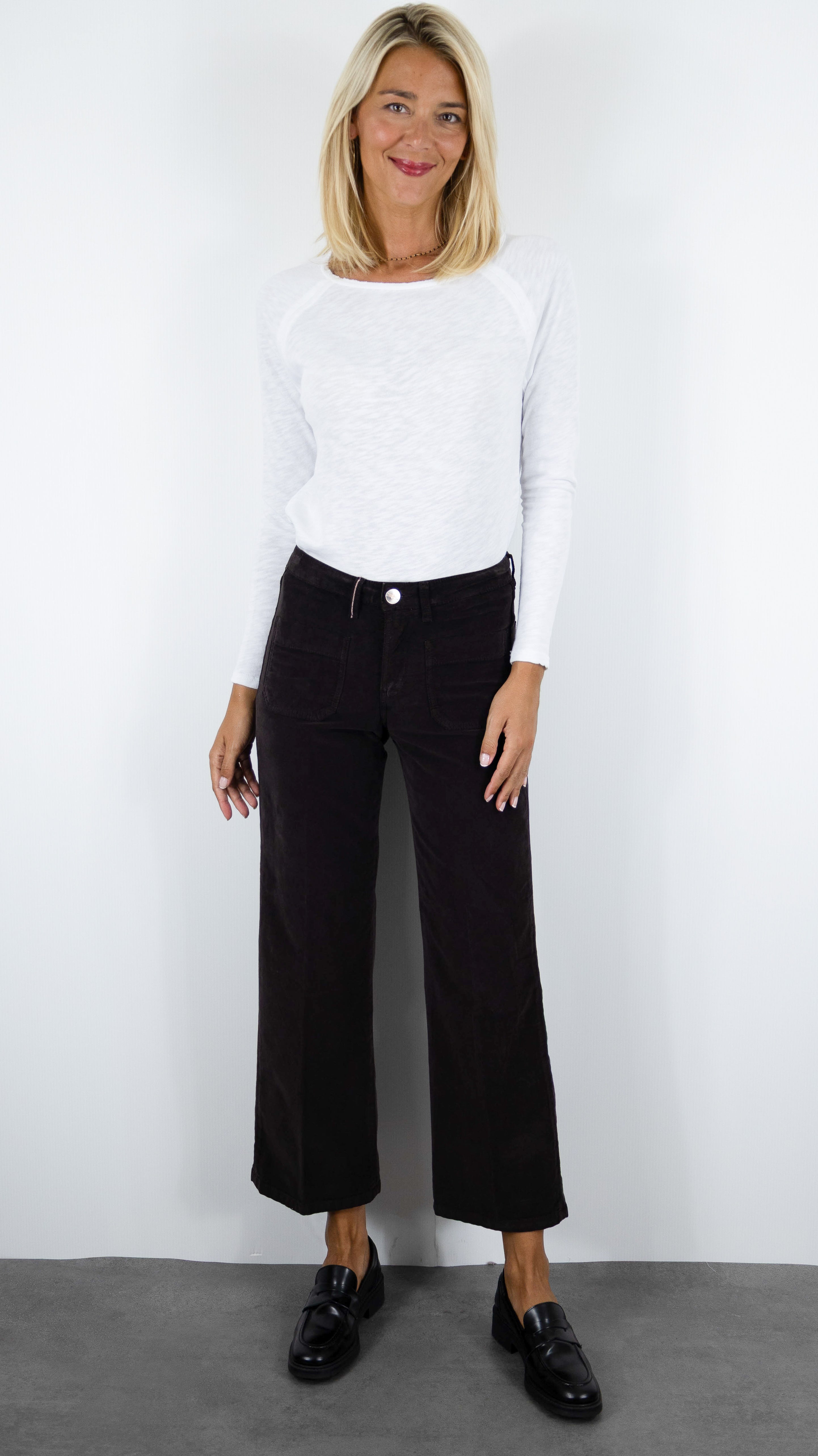 PANTALON EVASE 7/8 EN VELOURS POUR FEMME ISLOW HOPE PALATINE CORD#COLOR_ESPRESSO/CHOCO