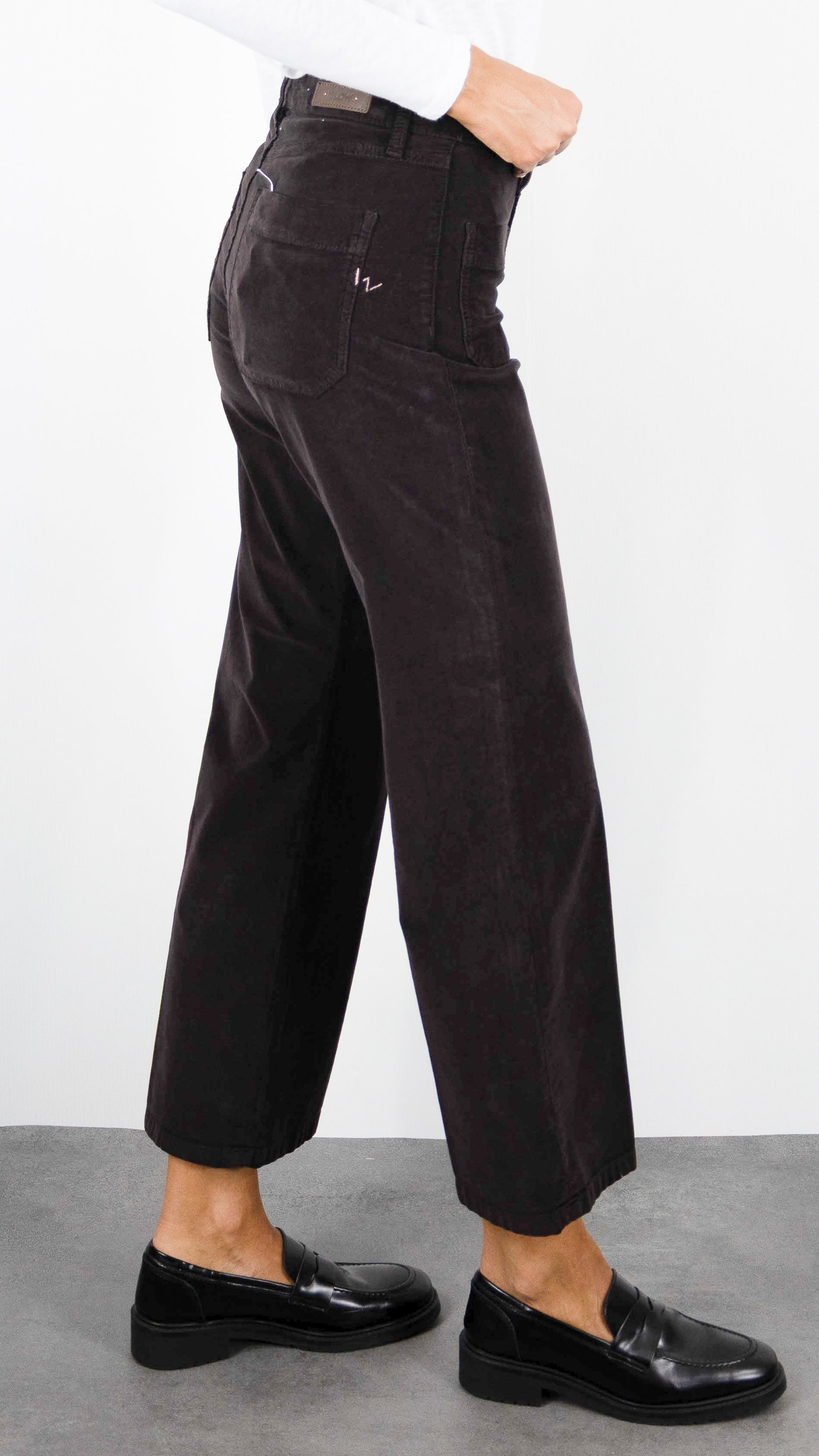 PANTALON EVASE 7/8 EN VELOURS POUR FEMME ISLOW HOPE PALATINE CORD#COLOR_ESPRESSO/CHOCO