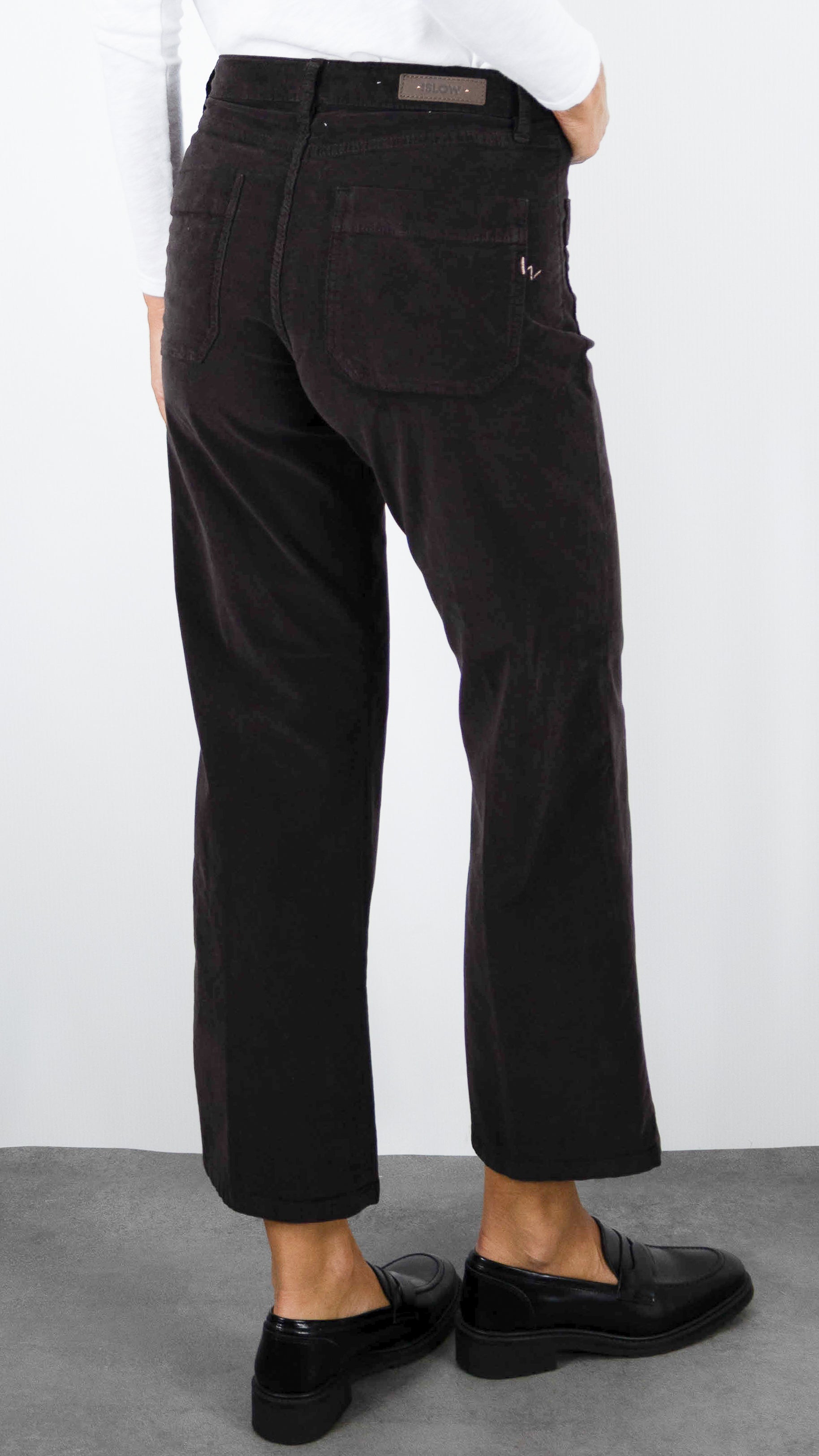 PANTALON EVASE 7/8 EN VELOURS POUR FEMME ISLOW HOPE PALATINE CORD#COLOR_ESPRESSO/CHOCO