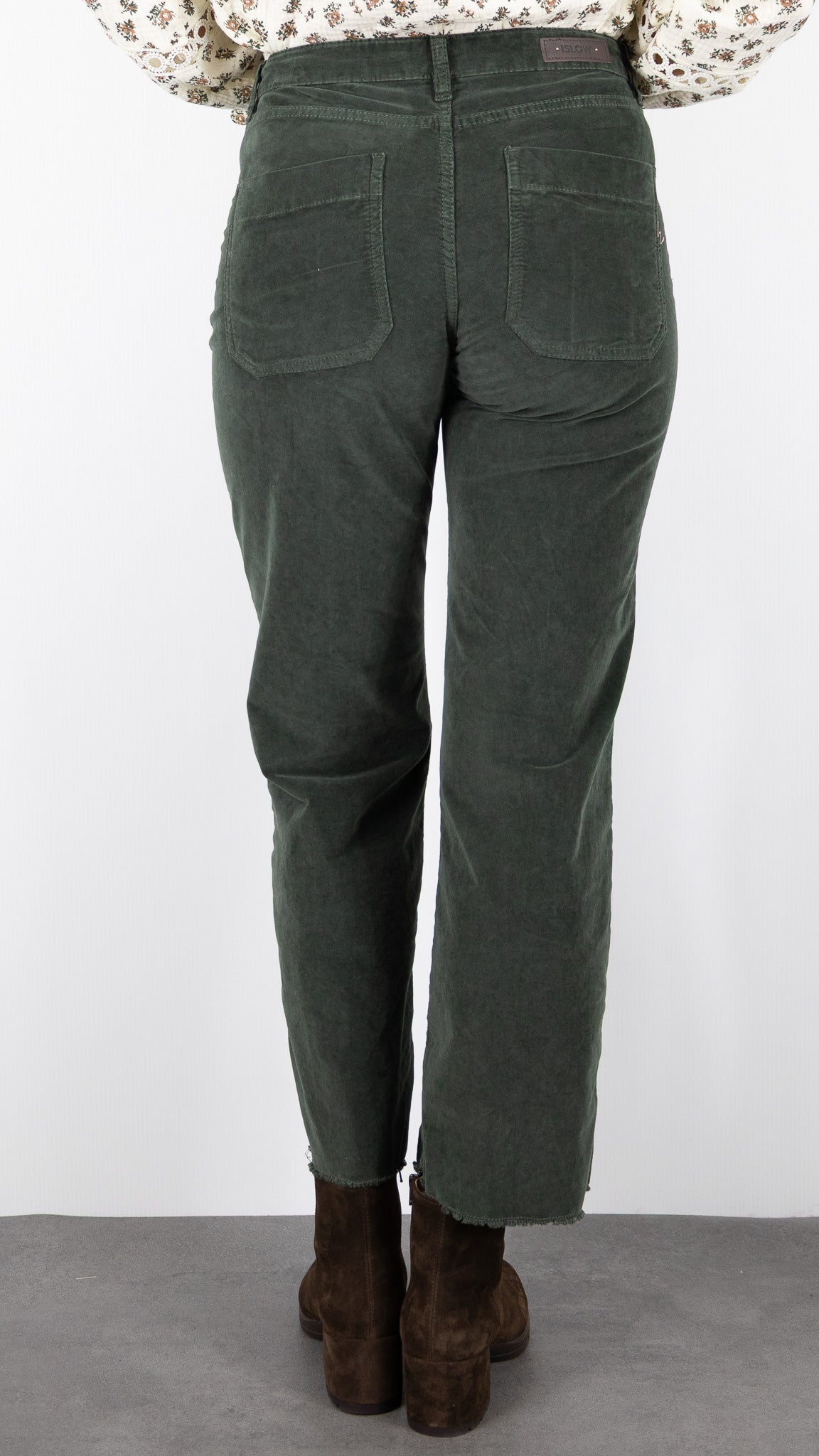 PANTALON DROIT EN VELOURS PALATINE  ISLOW HOPE PALATINE CORD RECALL#COLOR_FEUILLE/VERT BOUTEILLE