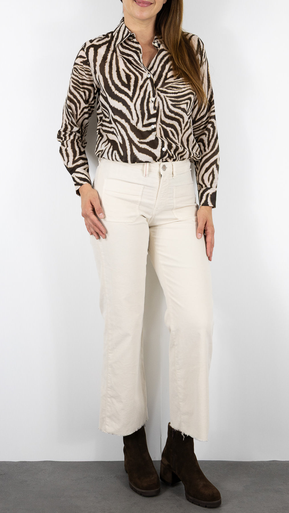 PANTALON DROIT EN VELOURS PALATINE  ISLOW HOPE PALATINE CORD RECALL#COLOR_NACRE/ECRU