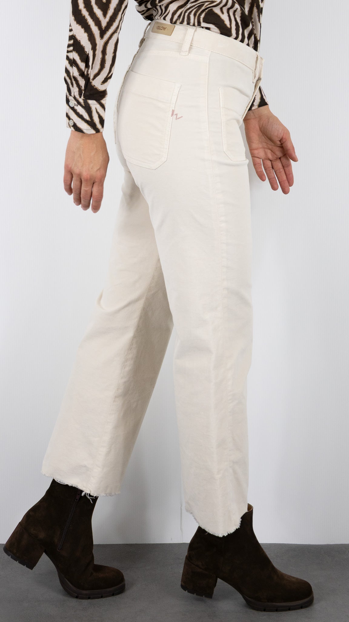 PANTALON DROIT EN VELOURS PALATINE  ISLOW HOPE PALATINE CORD RECALL#COLOR_NACRE/ECRU