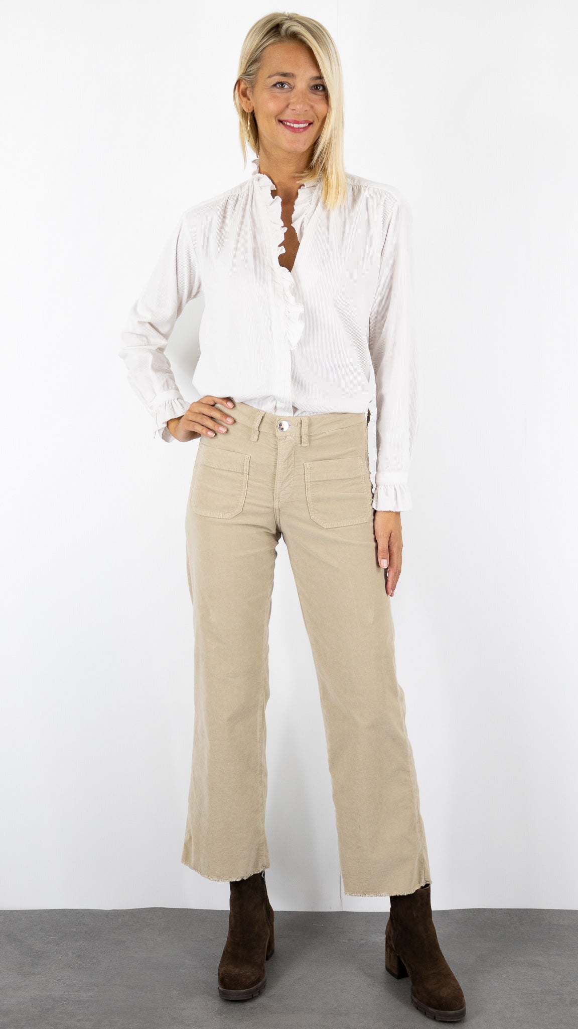 PANTALON DROIT EN VELOURS PALATINE  ISLOW HOPE PALATINE CORD RECALL#COLOR_SAHARA/BEIGE