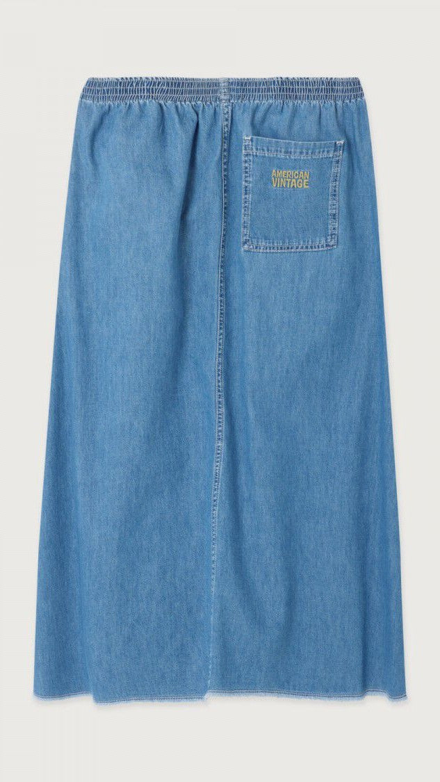JUPE AMERICAN VINTAGE LONGUE EN JEAN MEDIUM BLUE