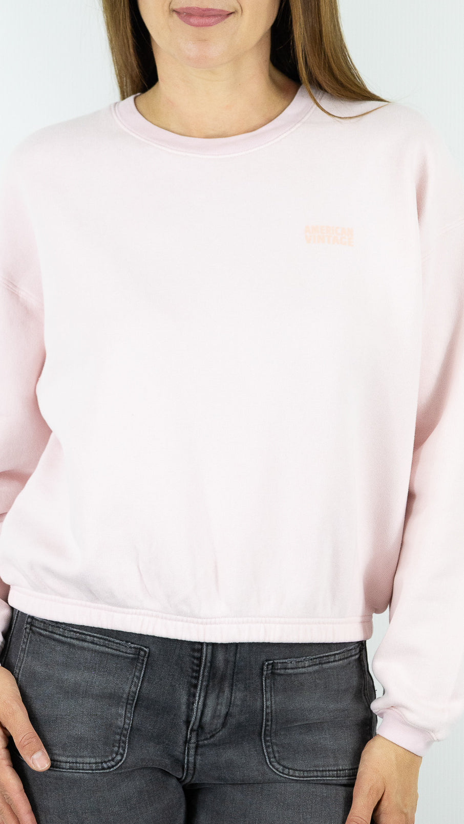 SWEAT EN COTON AMERICAN VINTAGE IZUBIRD#COLOR_CONFISERIE/ROSE