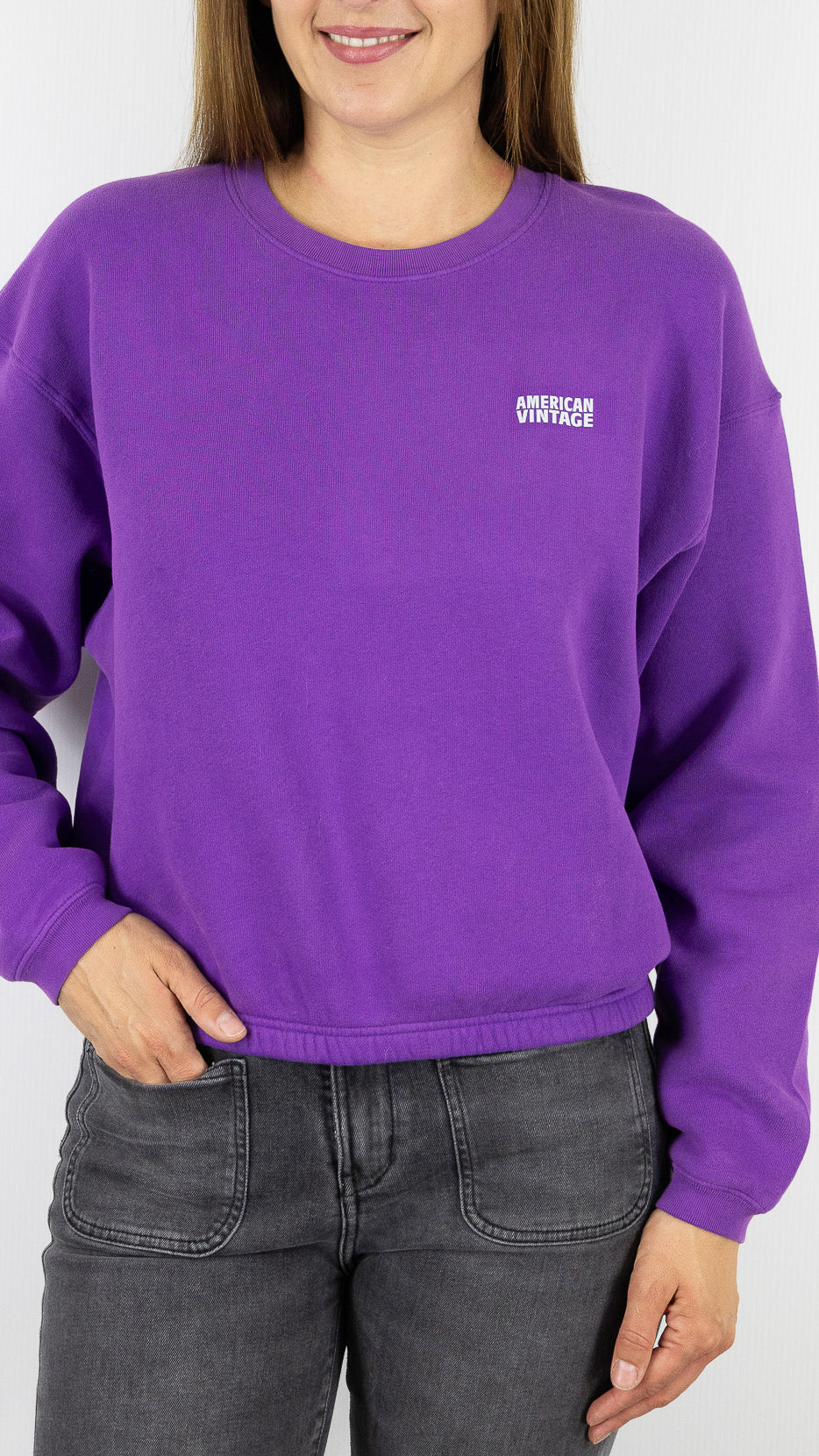 SWEAT EN COTON AMERICAN VINTAGE IZUBIRD#COLOR_COSMOS/VIOLET