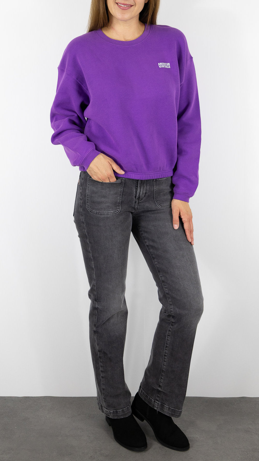 SWEAT EN COTON AMERICAN VINTAGE IZUBIRD#COLOR_COSMOS/VIOLET