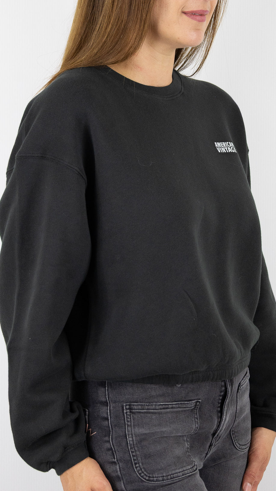 SWEAT EN COTON AMERICAN VINTAGE IZUBIRD#COLOR_REGLISSE