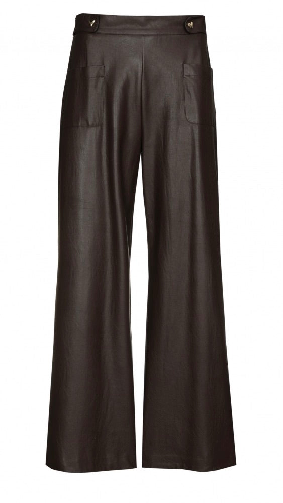 PANTALON EN FAUX CUIR CHOCO CAROLINE BISS 4591