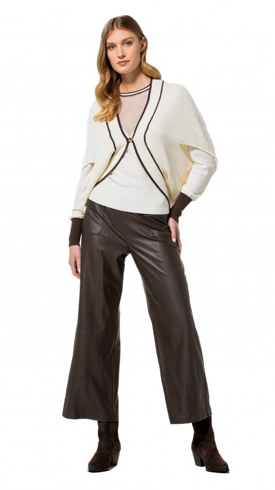 PANTALON EN FAUX CUIR CHOCO CAROLINE BISS 4591