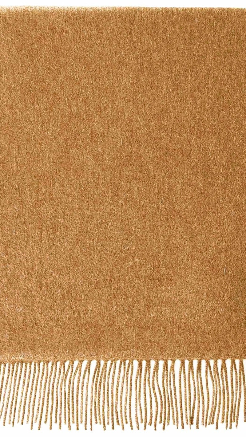 ECHARPE FRANGEE EN CACHEMIRE JARDIN PRIVE JP277 CAMEL