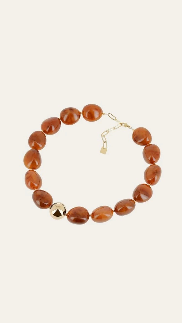 COLLIER GALET ZAG CAFE 