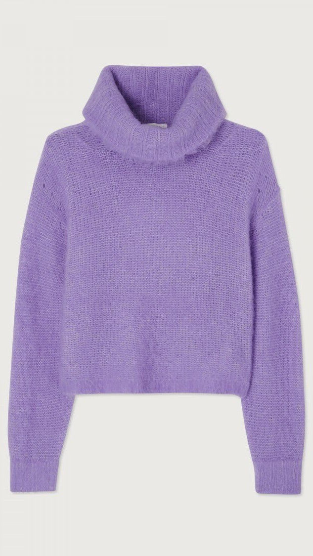 PULL COL ROULE COURT AMERICAN VINTAGE TYJI MAUVE