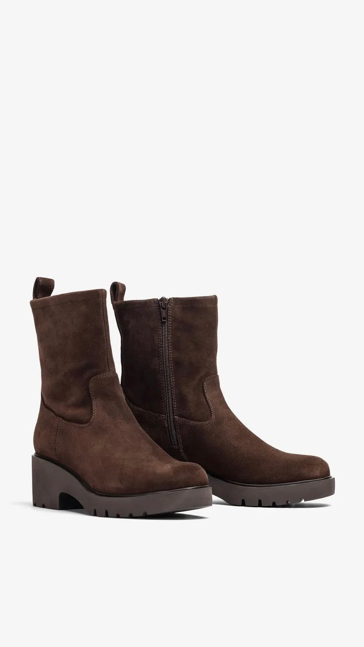 BOOTS A TALONS EN DAIM MARRON UNISA JAVITO_BS 