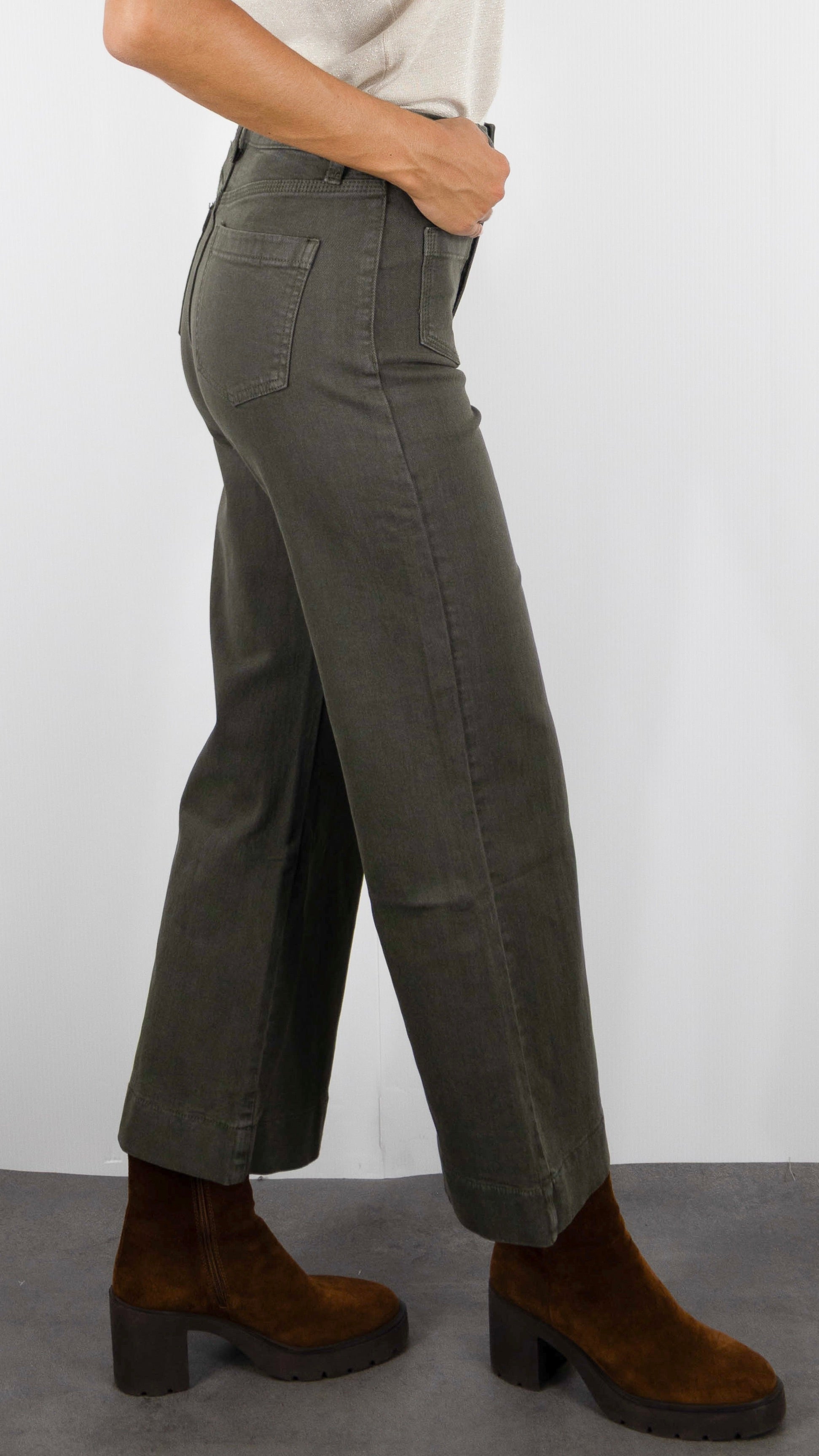 JEANS WIDE POUR FEMME ORAIJE JD435 GASPARETTE#COLOR_KAKI