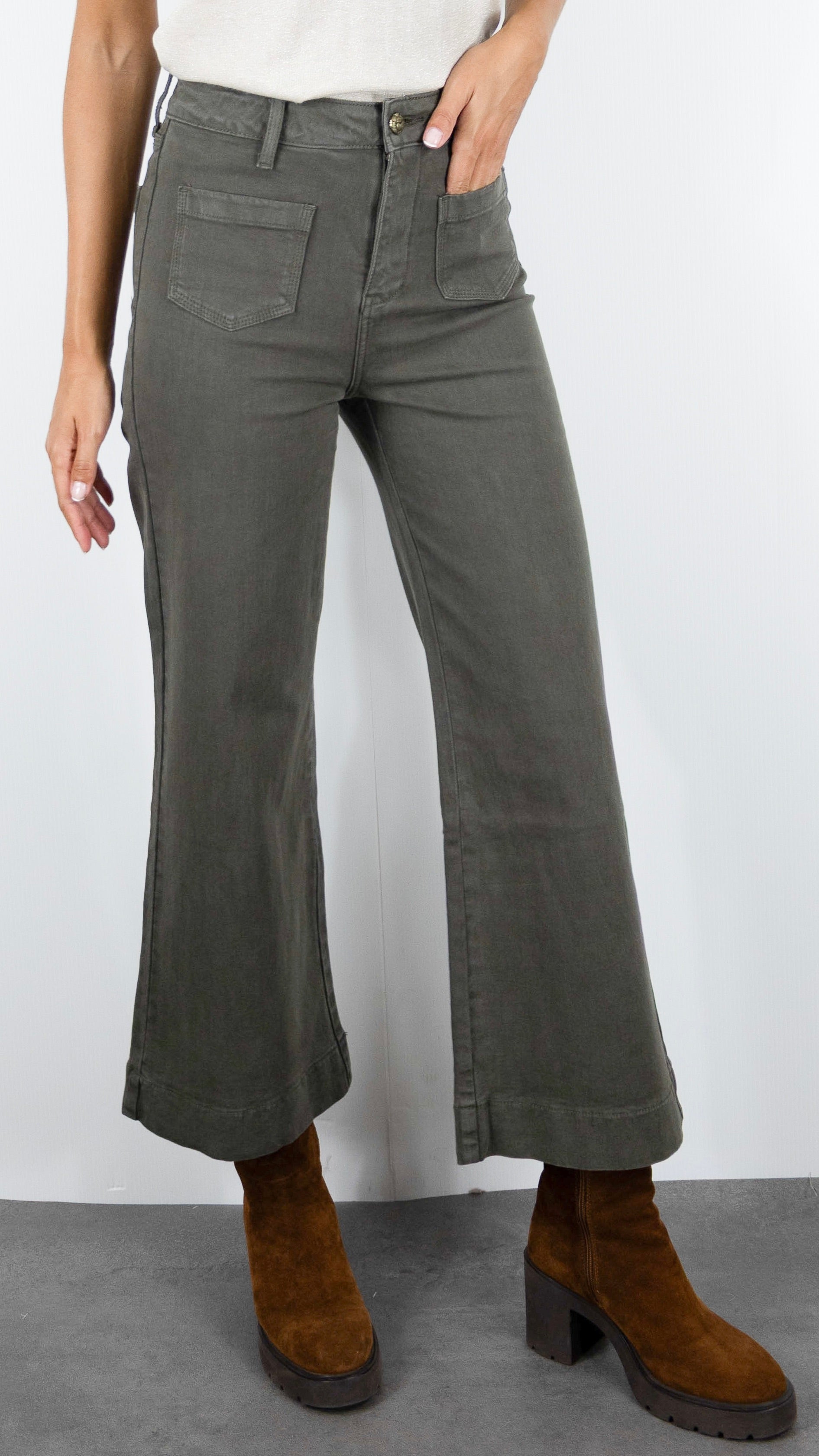 JEANS WIDE POUR FEMME ORAIJE JD435 GASPARETTE#COLOR_KAKI