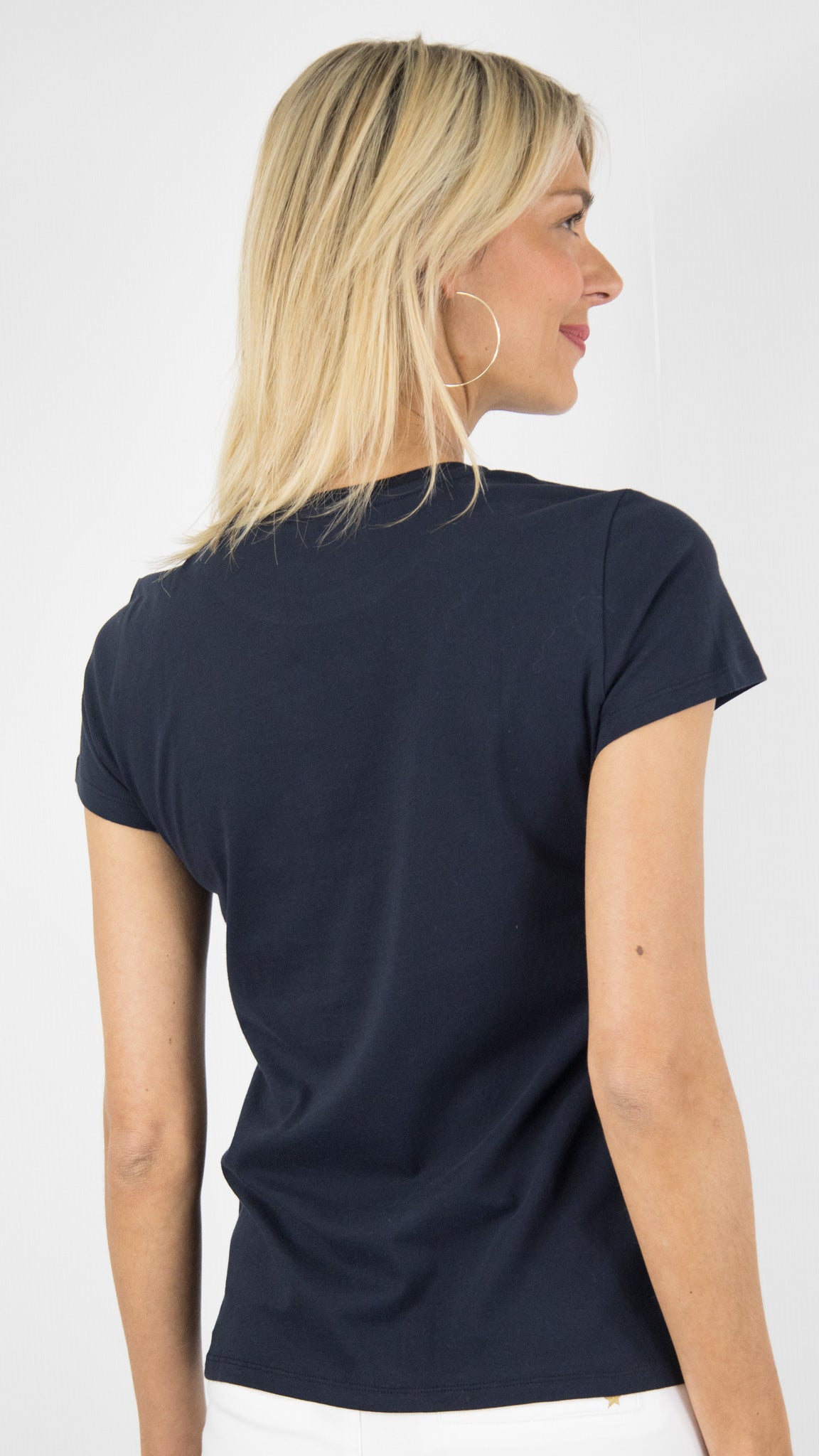 TEE SHIRT EN COTON MAJESTIC #COLOR_003/MARINE