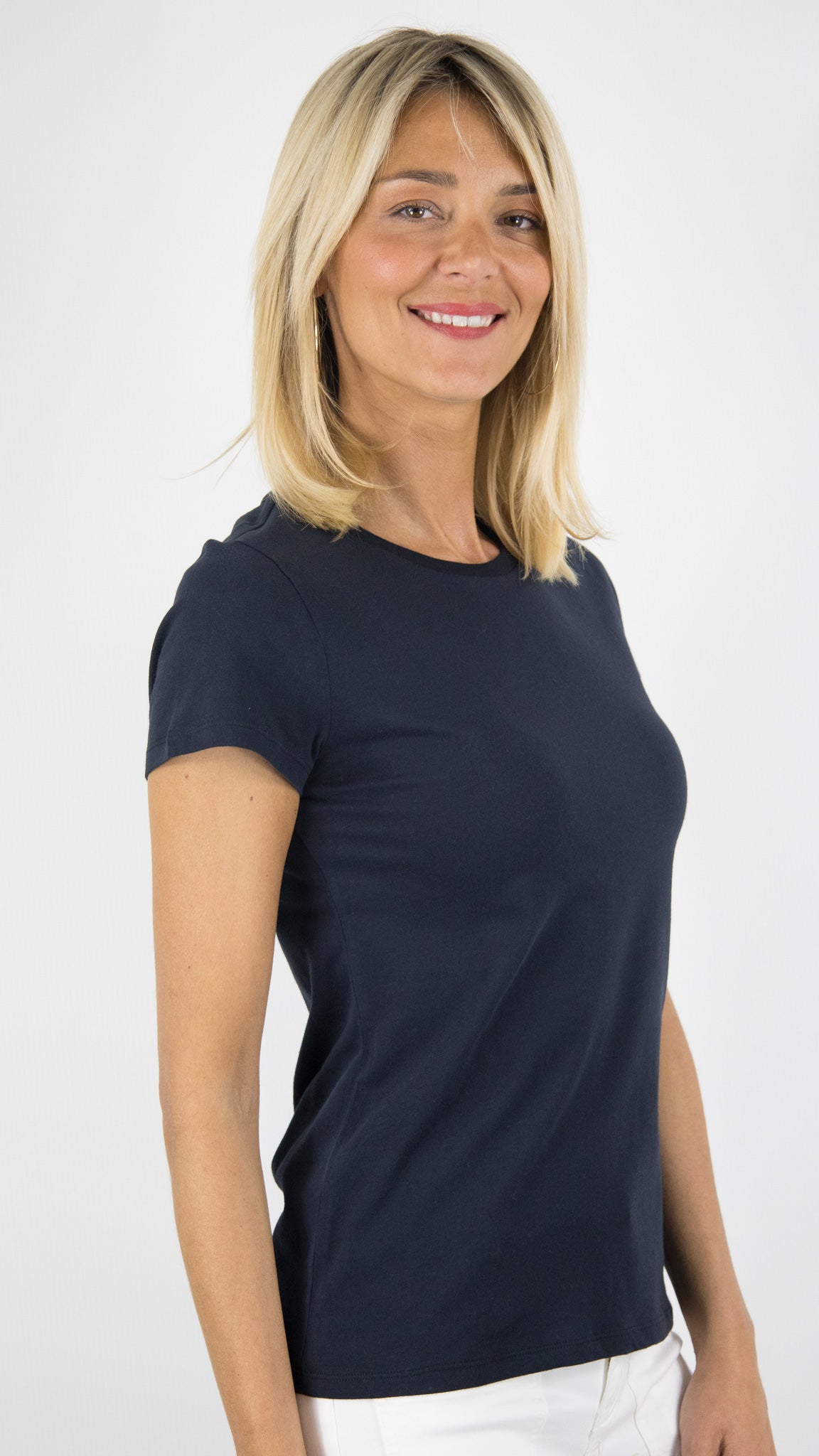 TEE SHIRT EN COTON MAJESTIC #COLOR_003/MARINE