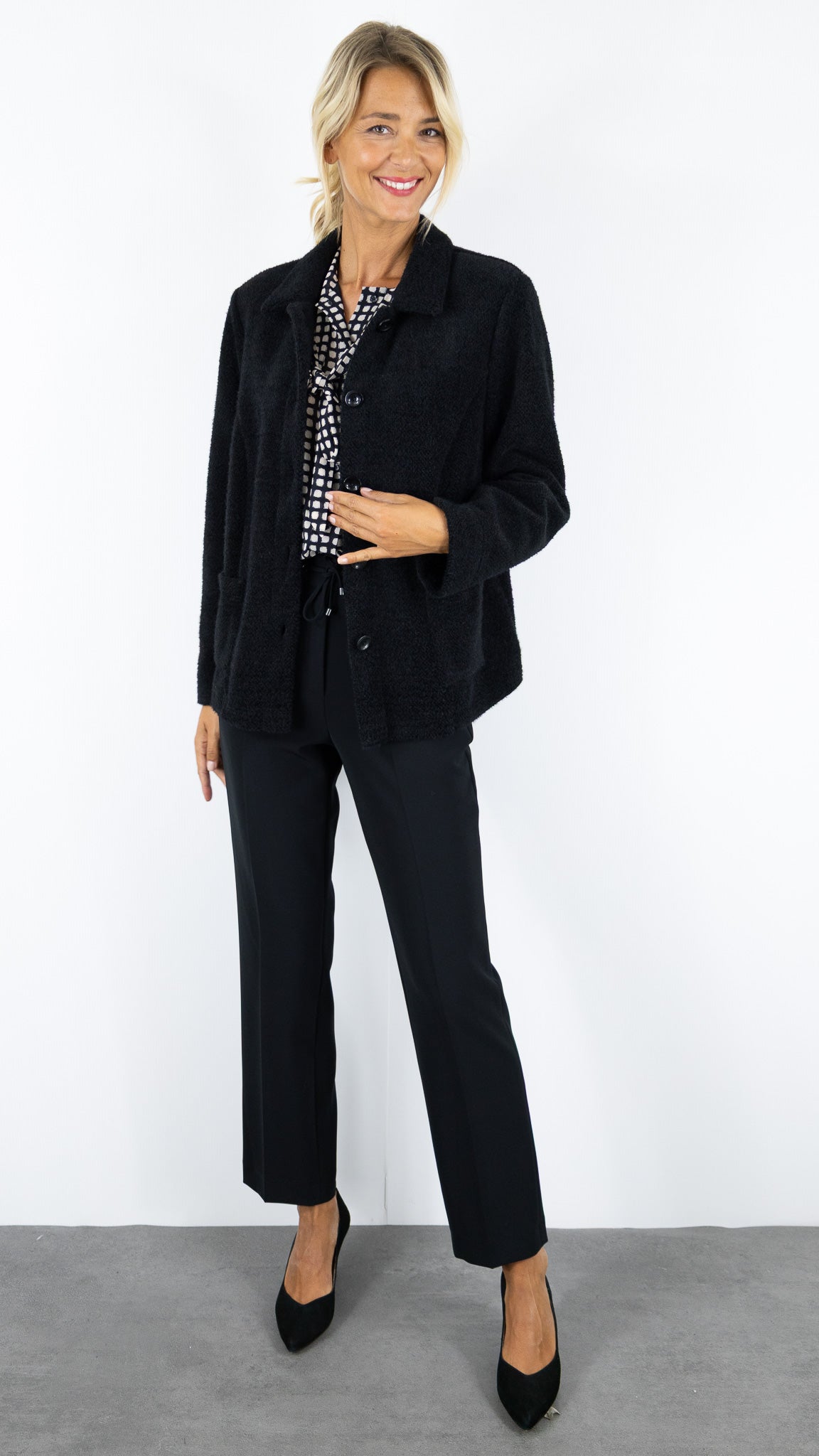 VESTE MAILLE POILUE POUR FEMME SOMMERMANN 4854/12 JOHANNA#COLOR_300/NOIR