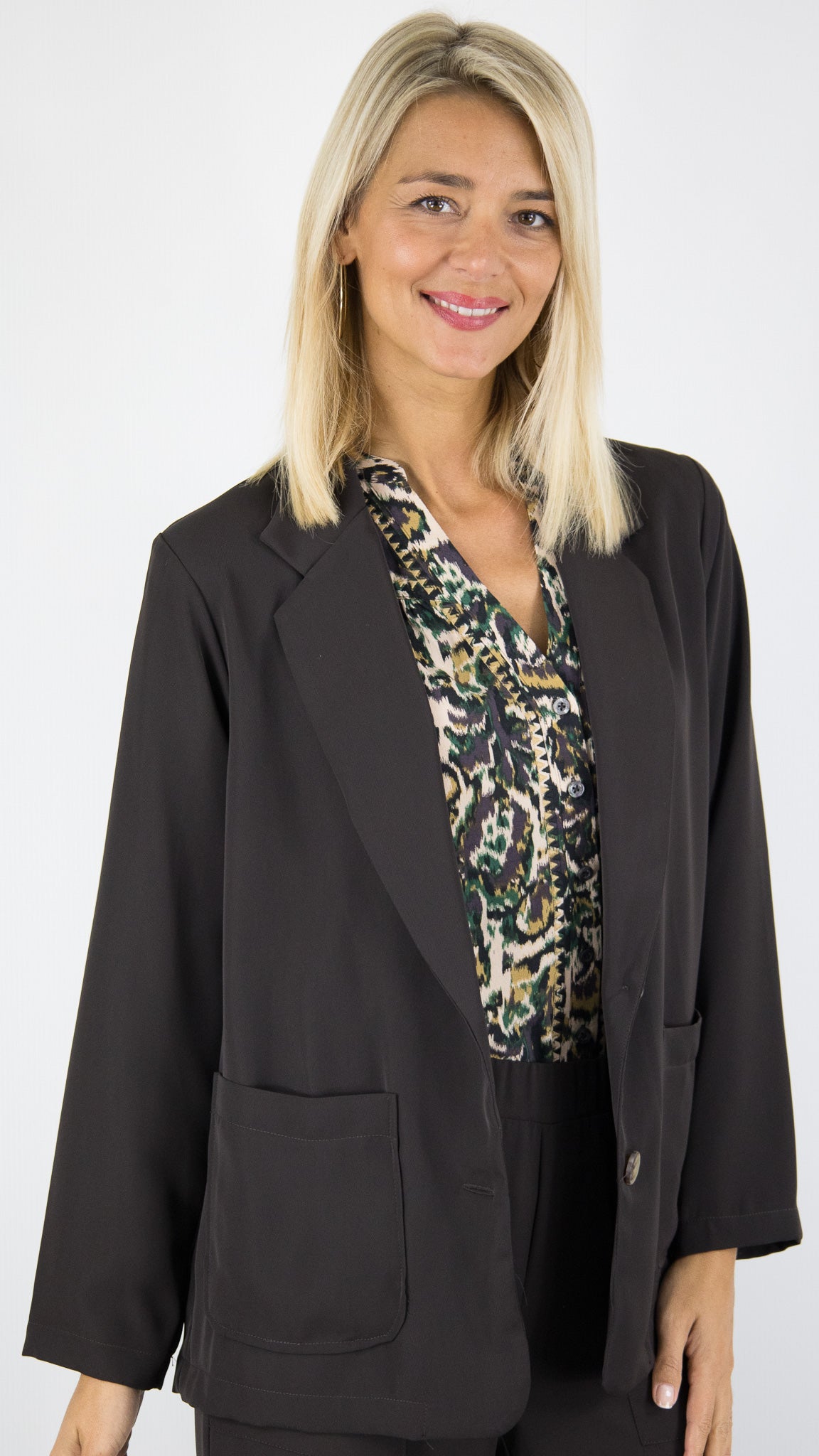 VESTE TAILLEUR FLUIDE CHOCO FEMME EMA BLUE'S JOHN/KELLY 