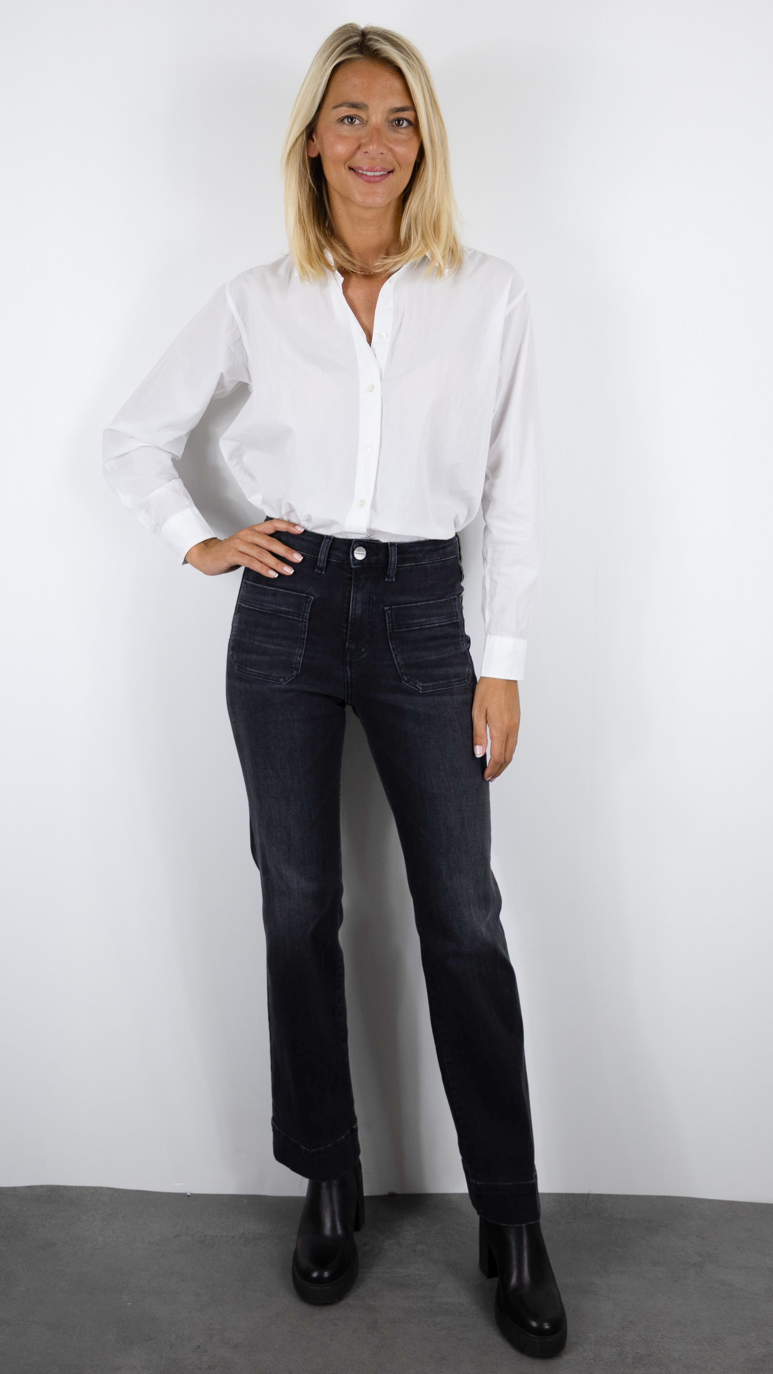 JEANS FALRE TAILLE HAUTE POUR FEMME DENIM STUDIO JOSH BLACK CACHEMIRE DENIM