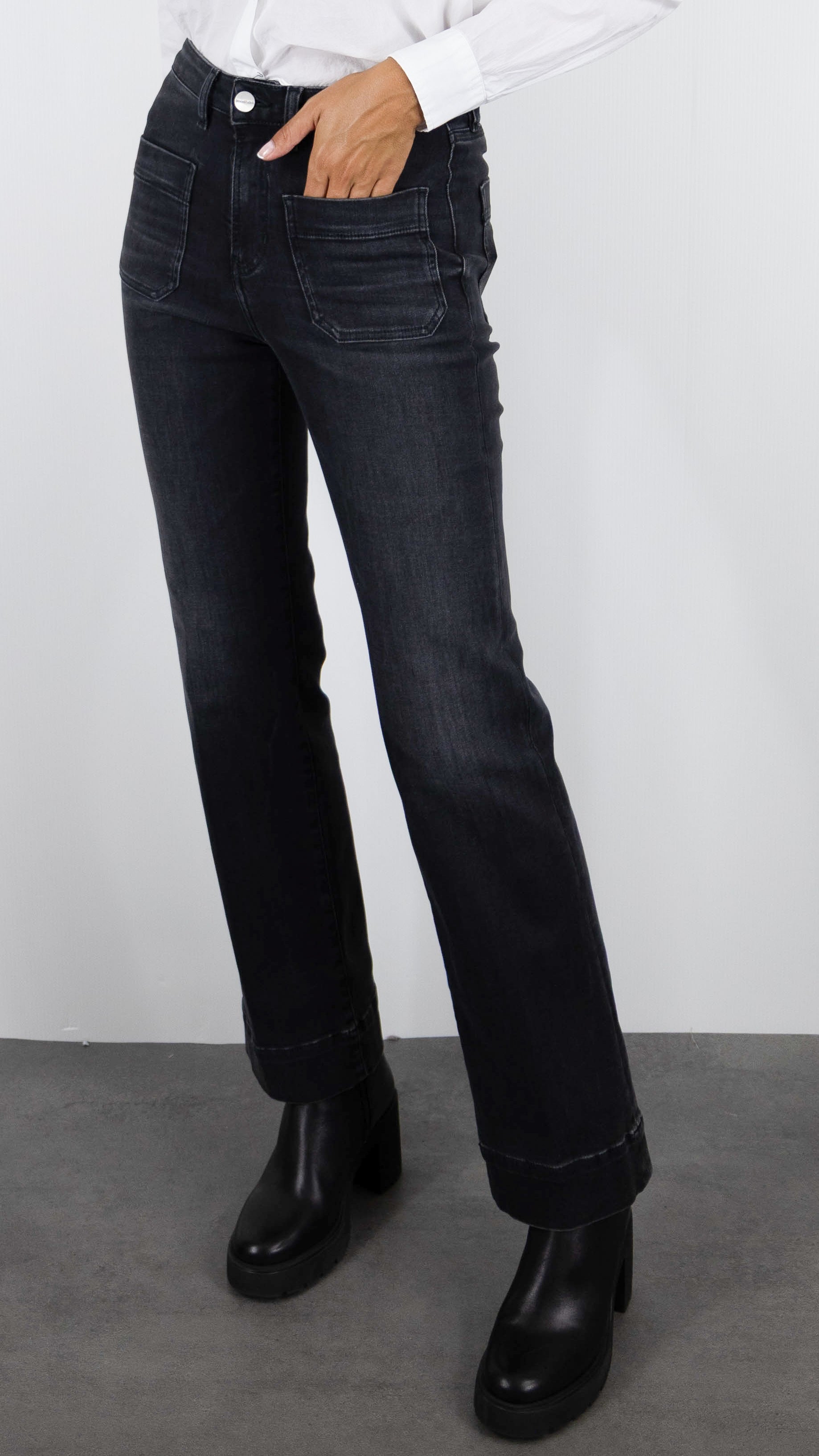JEANS FALRE TAILLE HAUTE POUR FEMME DENIM STUDIO JOSH BLACK CACHEMIRE DENIM