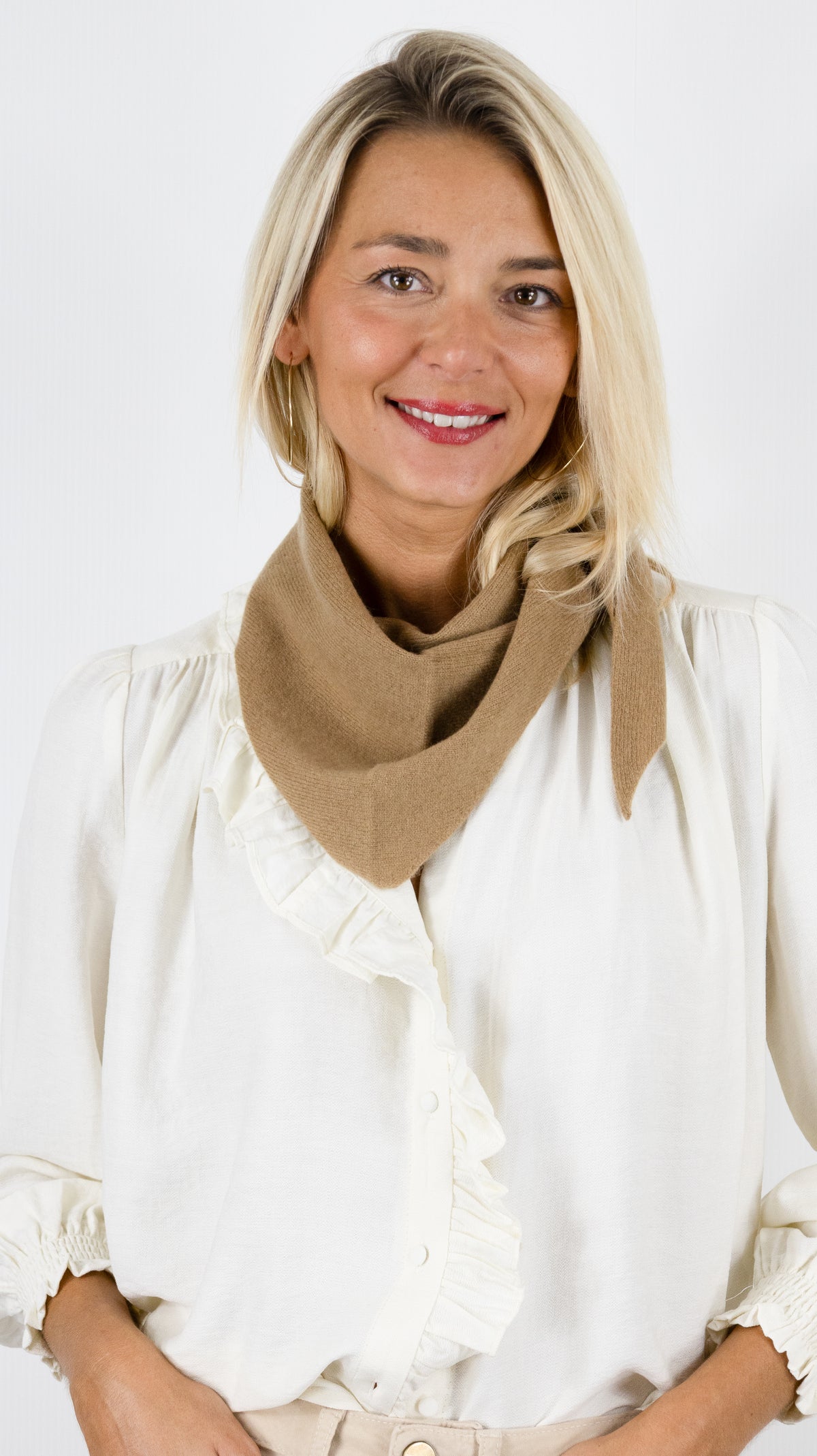 ECHARPE PETIT TRIANGLE EN LAINE VOUS 678441#COLOR_750/MARRON FONCE