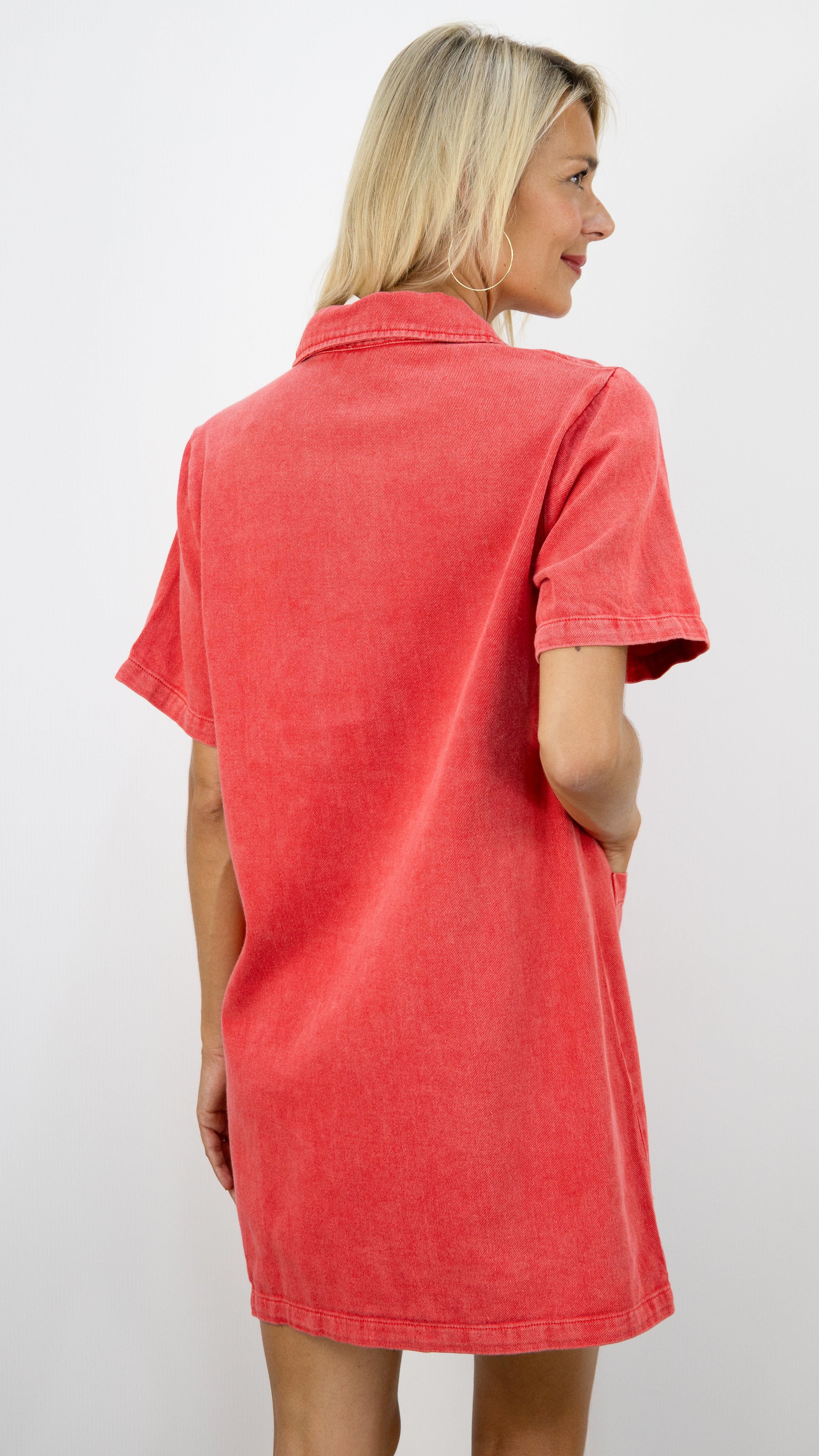 ROBE CHEMISE EN COTON KILKY JP3652 CORAIL