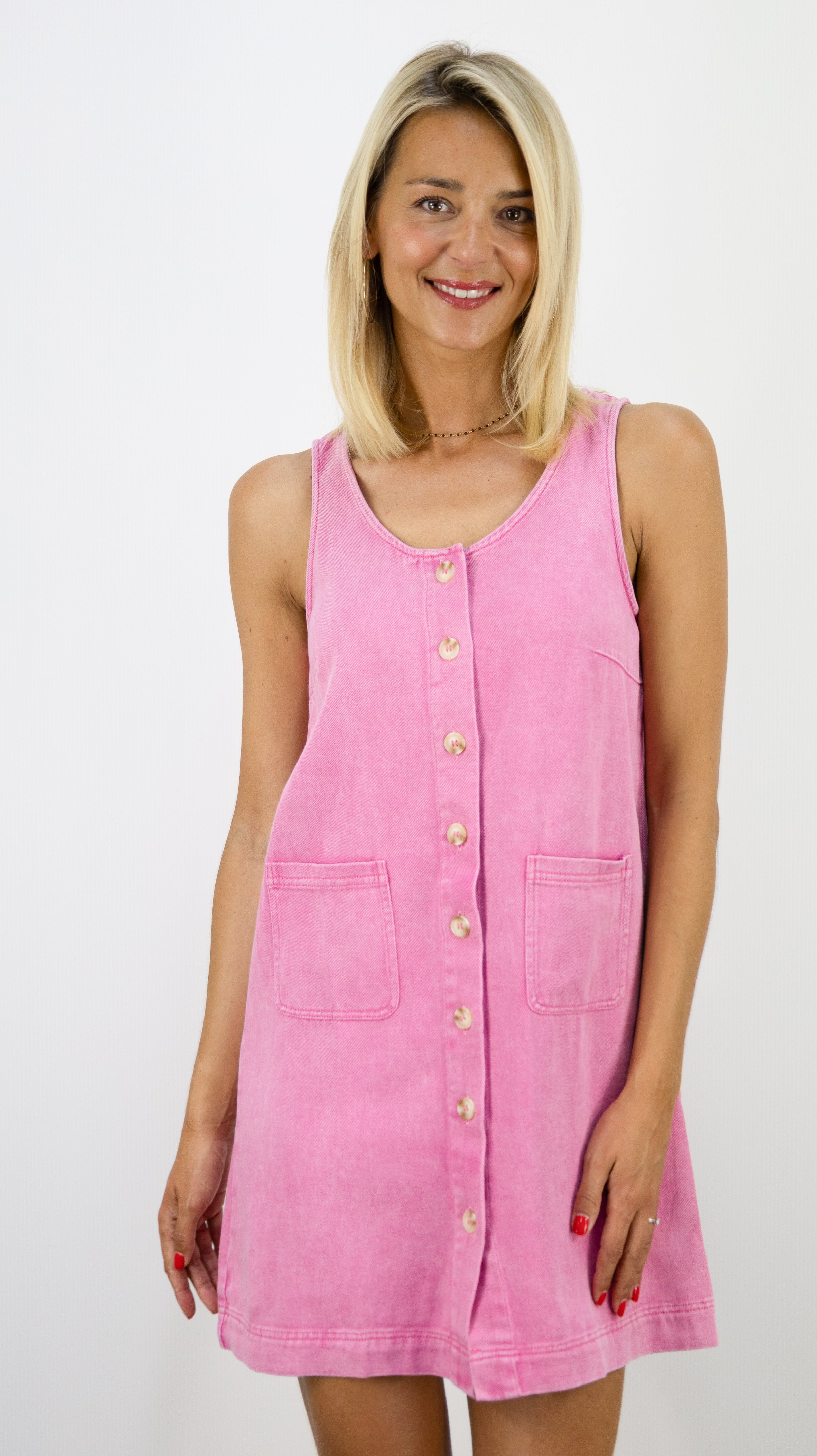 ROBE D'ÉTÉ DEBARDEUR STYLE CHEMINE ROSE KILKY JP3680