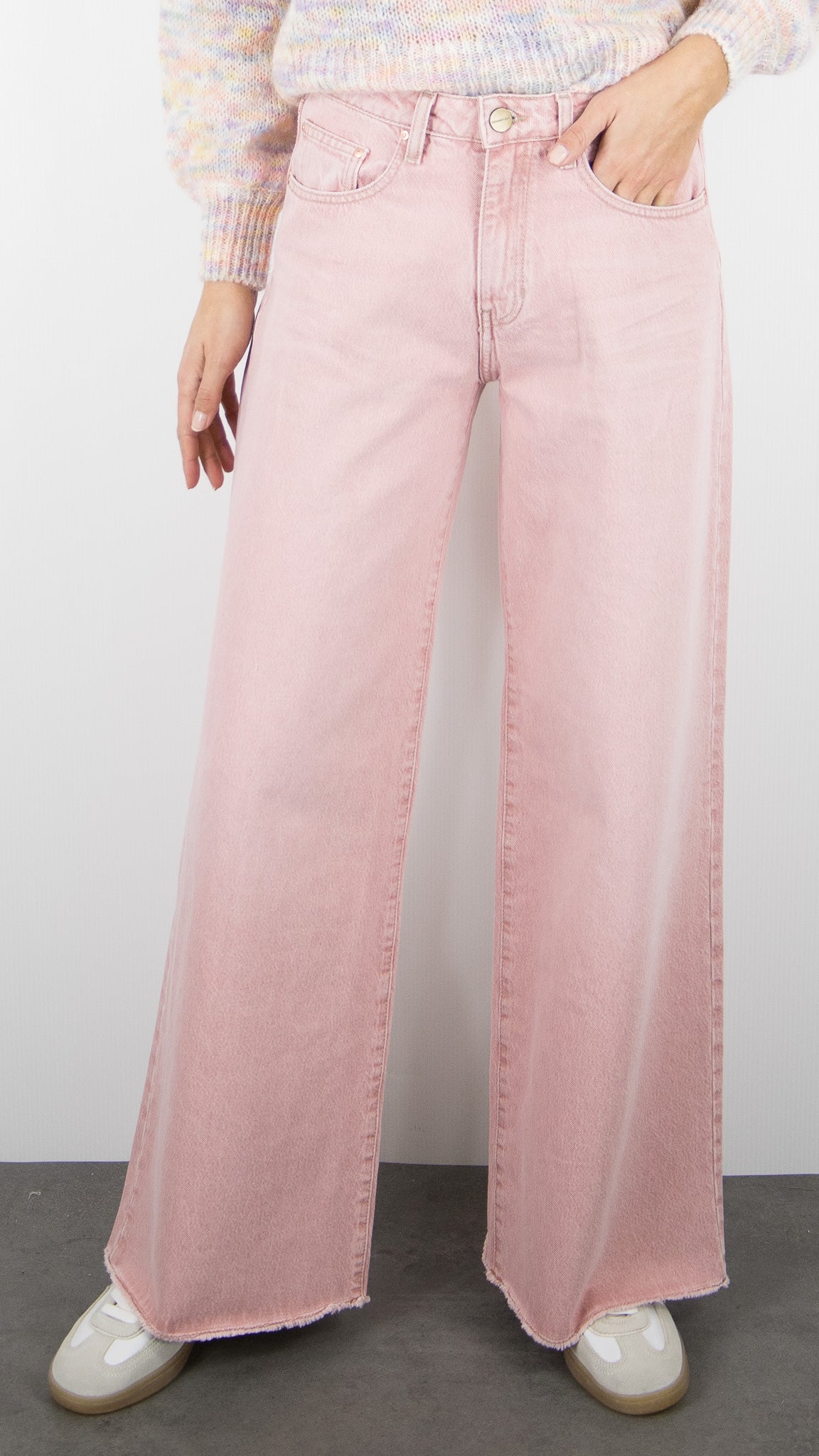 JEANS LARGE ROSE BUVARD POUR FEMME DENIM STUDIO JUDE FLAMINGO